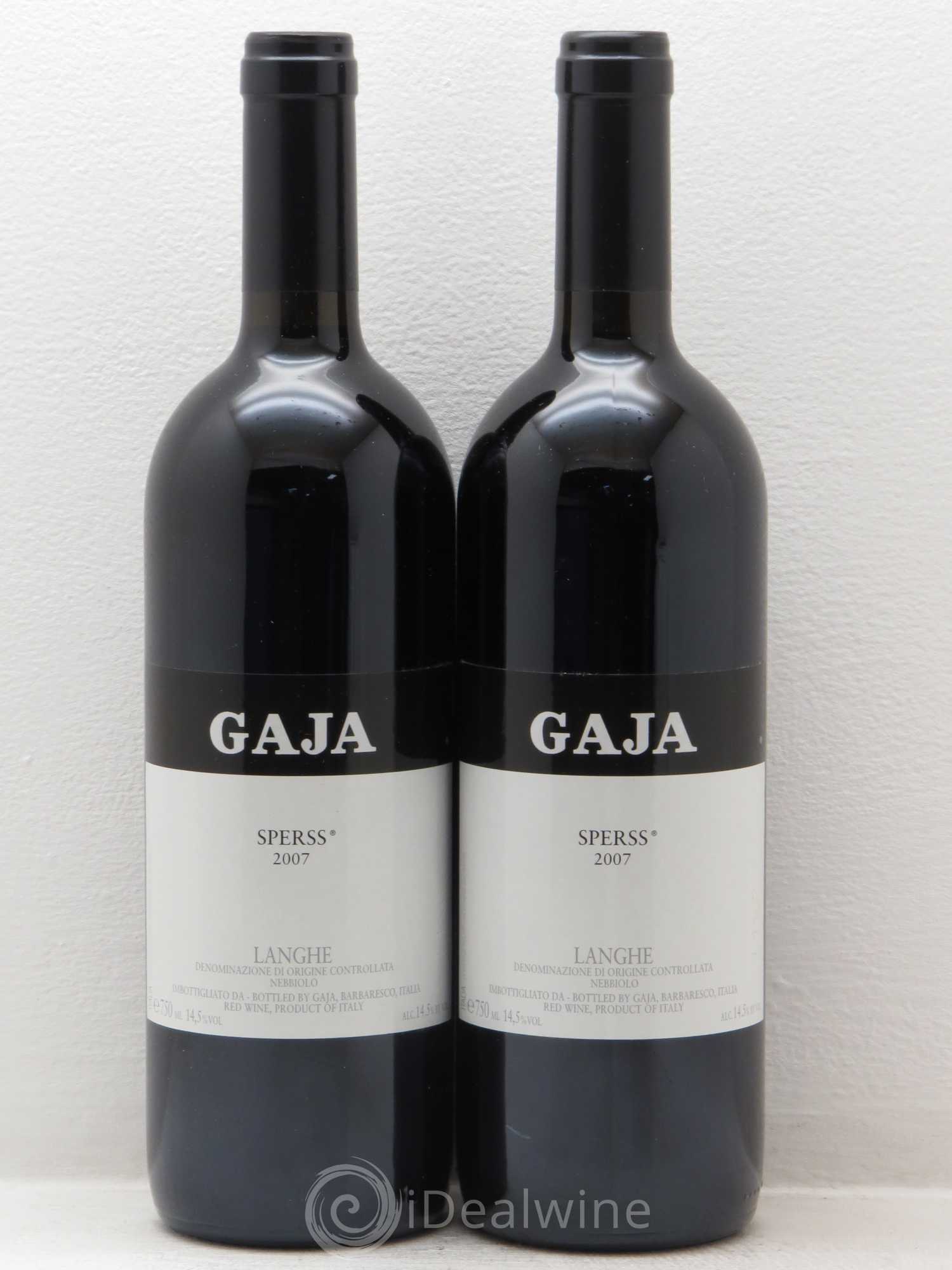 Langhe Sperss Angelo Gaja 2007 - Lot de 2 bouteilles - 0