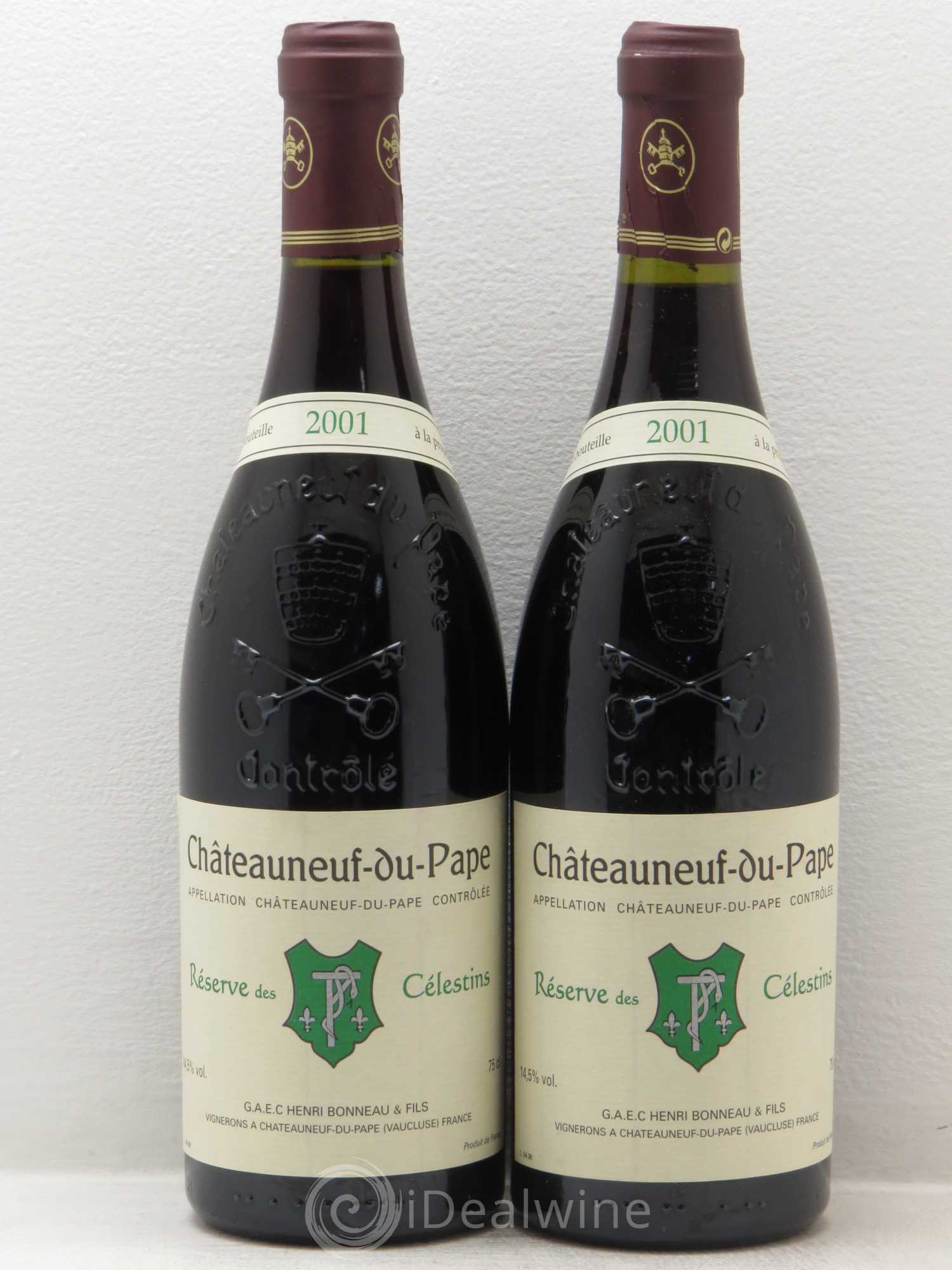 Châteauneuf-du-Pape Réserve des Célestins Henri Bonneau & Fils 2001 - Lot de 2 bouteilles - 0