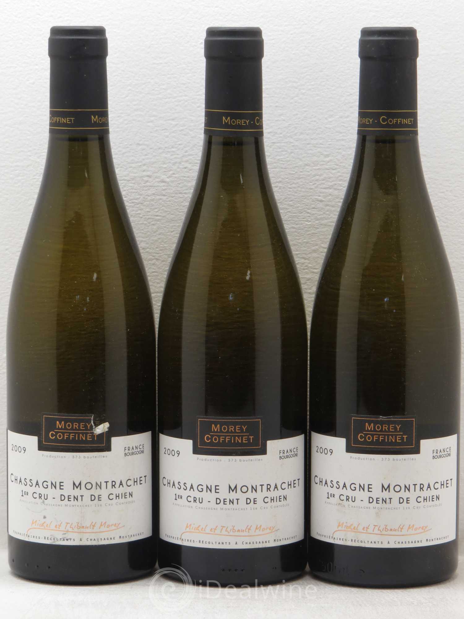 Chassagne-Montrachet 1er Cru Dents de Chien - Morey Coffinet 2009 - Posten von 3 Flaschen - 0