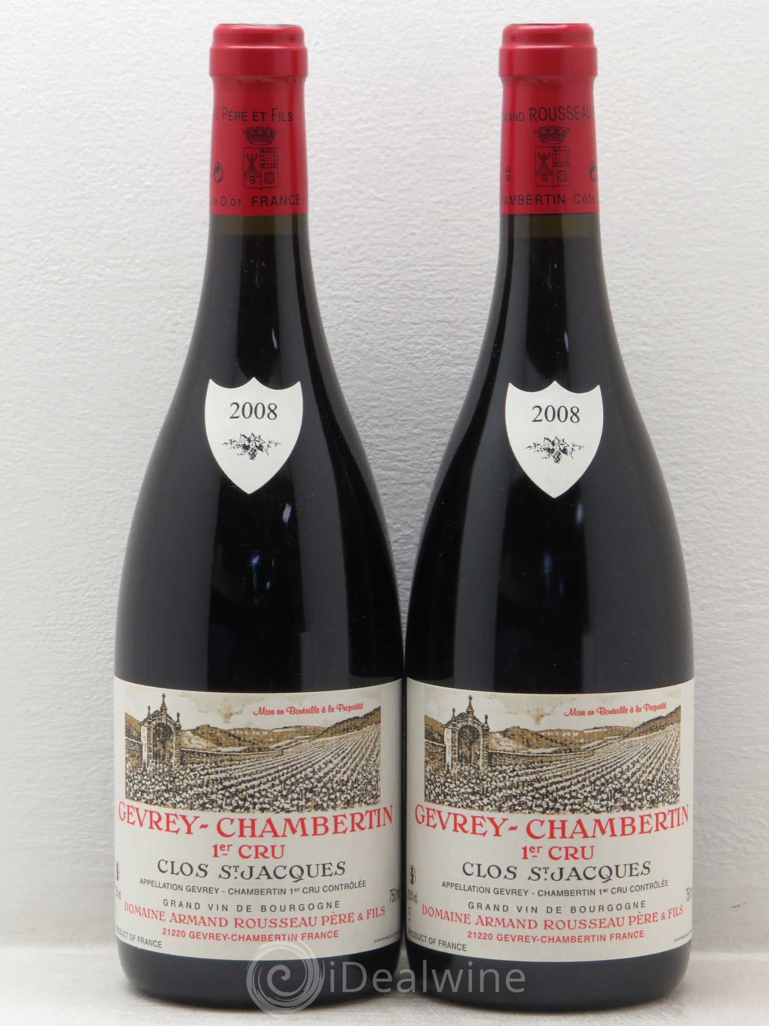 Gevrey-Chambertin 1er Cru Clos Saint-Jacques Armand Rousseau (Domaine) 2008 - Lot de 2 bouteilles - 0