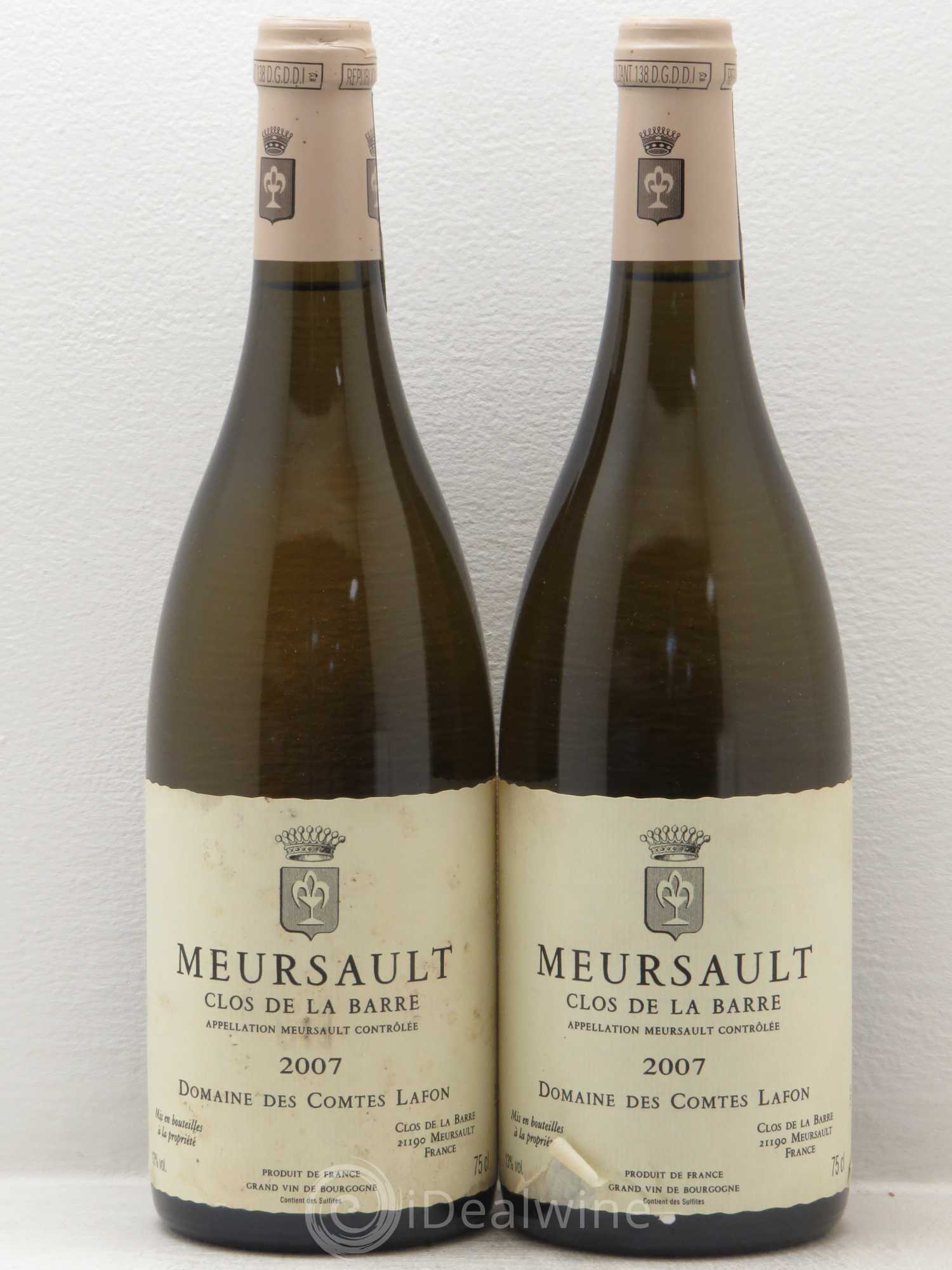 Meursault Clos de la Barre Comtes Lafon (Domaine des) 2007 - Lot de 2 bouteilles - 0