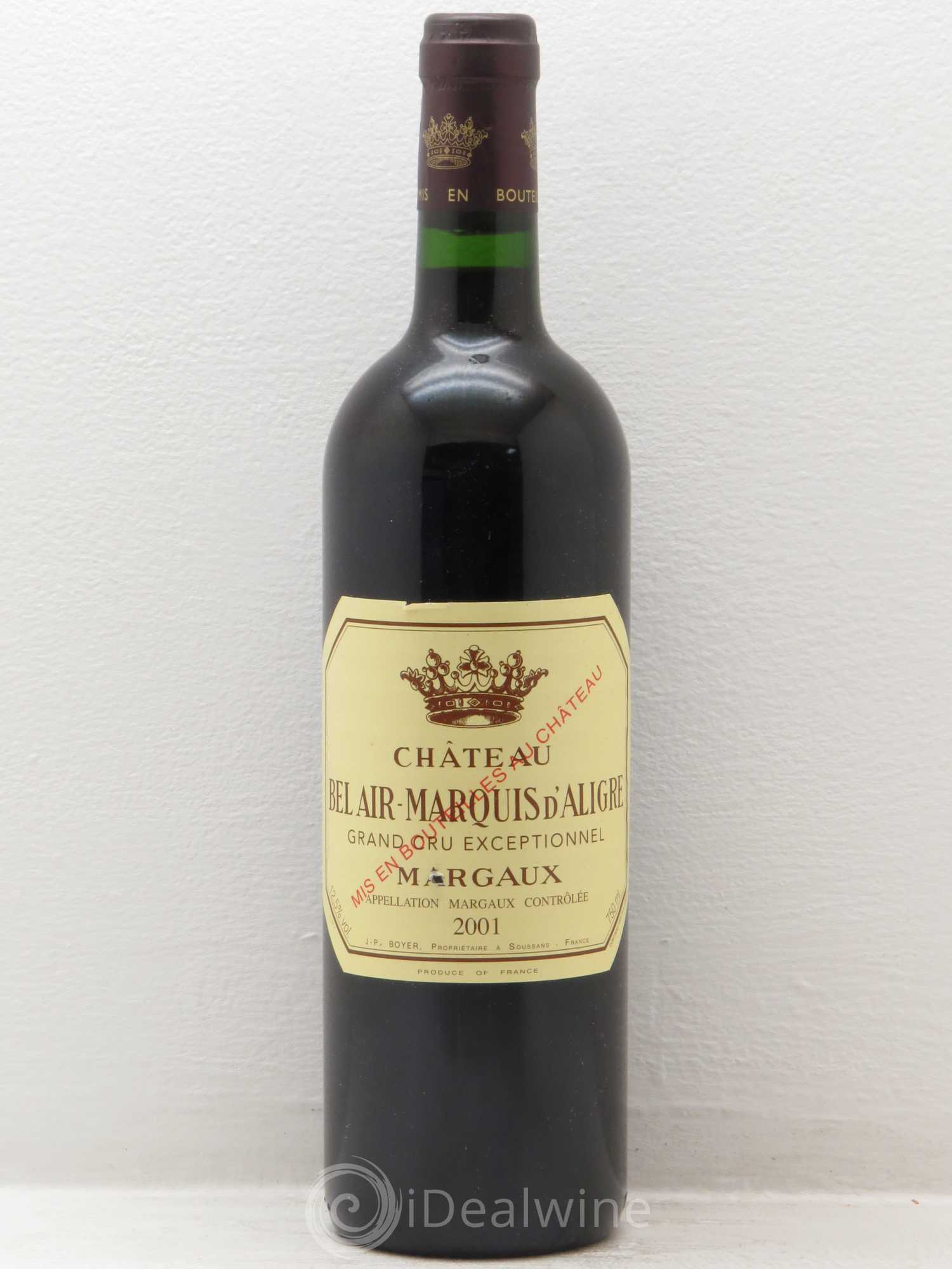 Château Bel Air Marquis d'Aligre 2001 - Lot de 6 bouteilles - 0