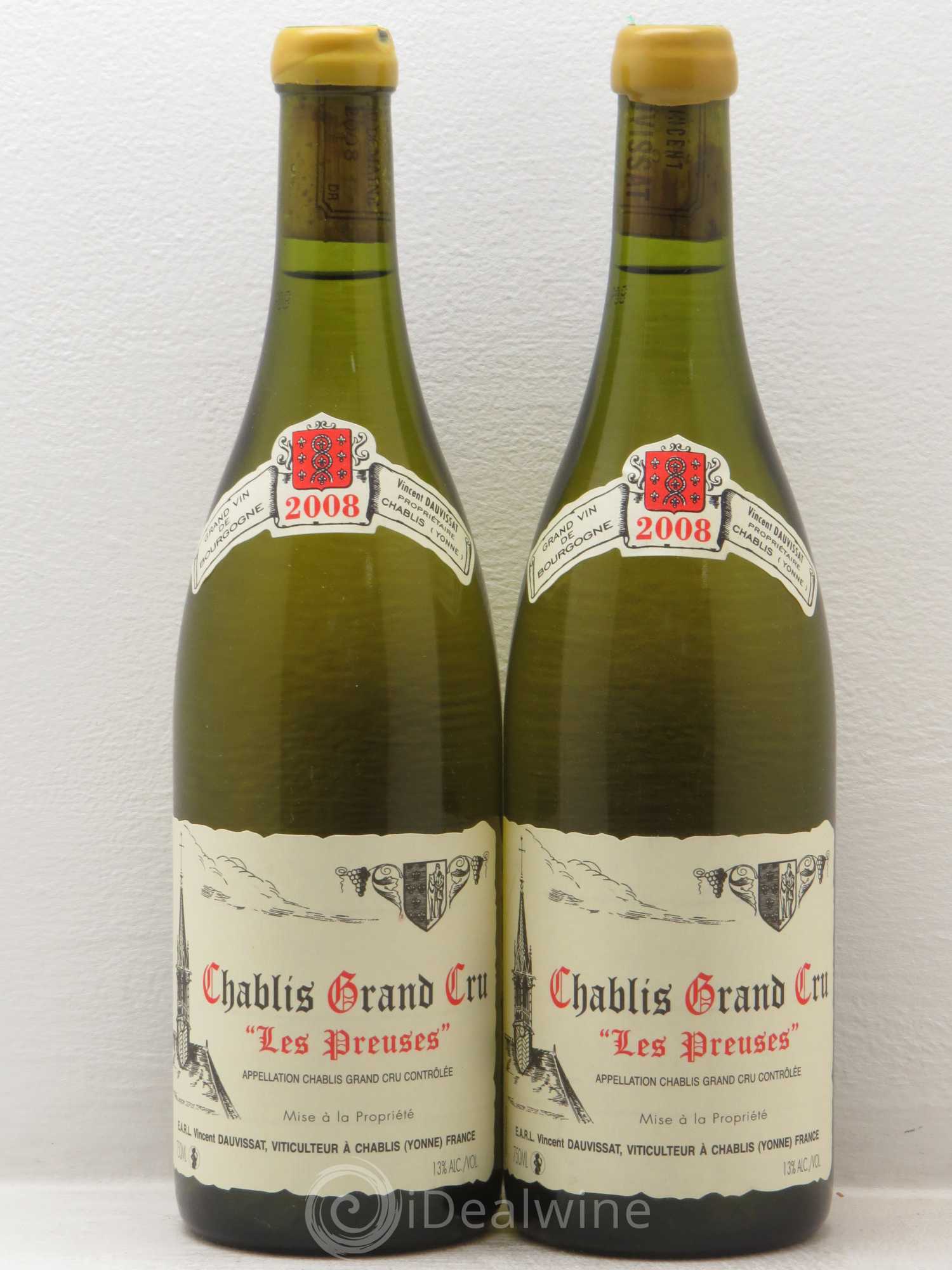 Chablis Grand Cru Les Preuses Vincent Dauvissat (Domaine) 2008 - Lot de 2 bouteilles - 0
