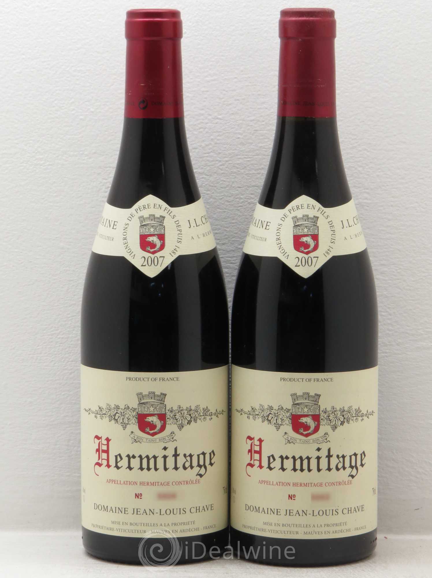 Hermitage Jean-Louis Chave 2007 - Lot de 2 bouteilles - 0