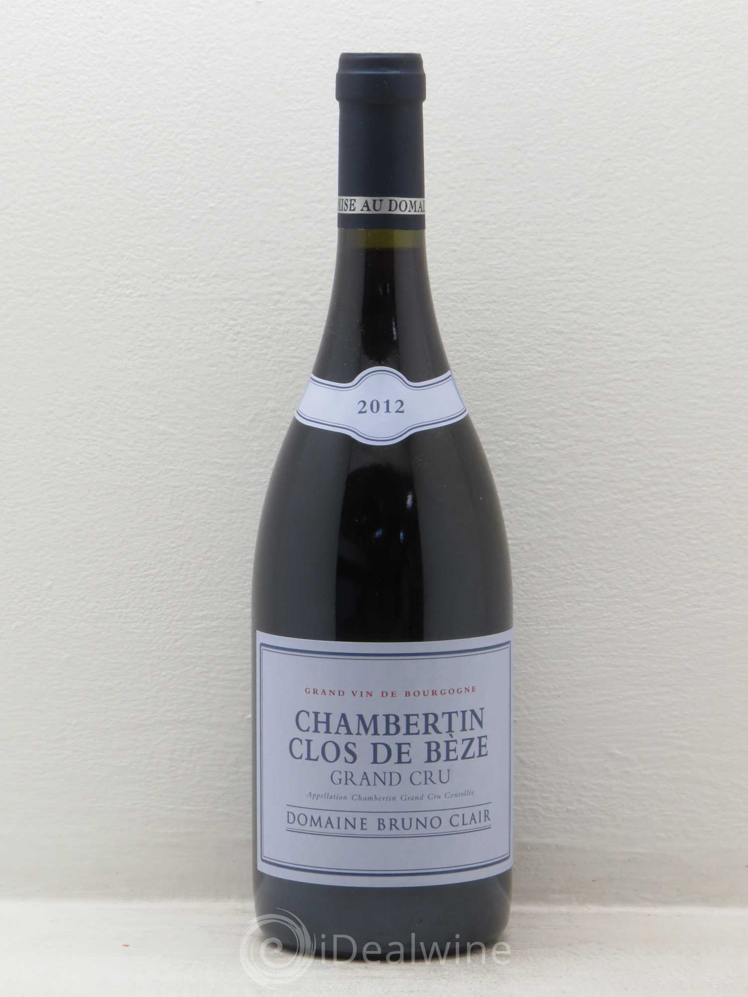 Chambertin Clos de Bèze Grand Cru Bruno Clair (Domaine) 2012 - Lot de 1 bouteille - 0