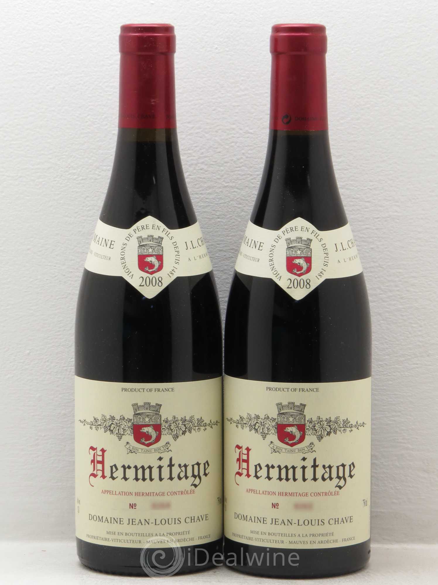 Hermitage Jean-Louis Chave 2008 - Lot de 2 bouteilles - 0