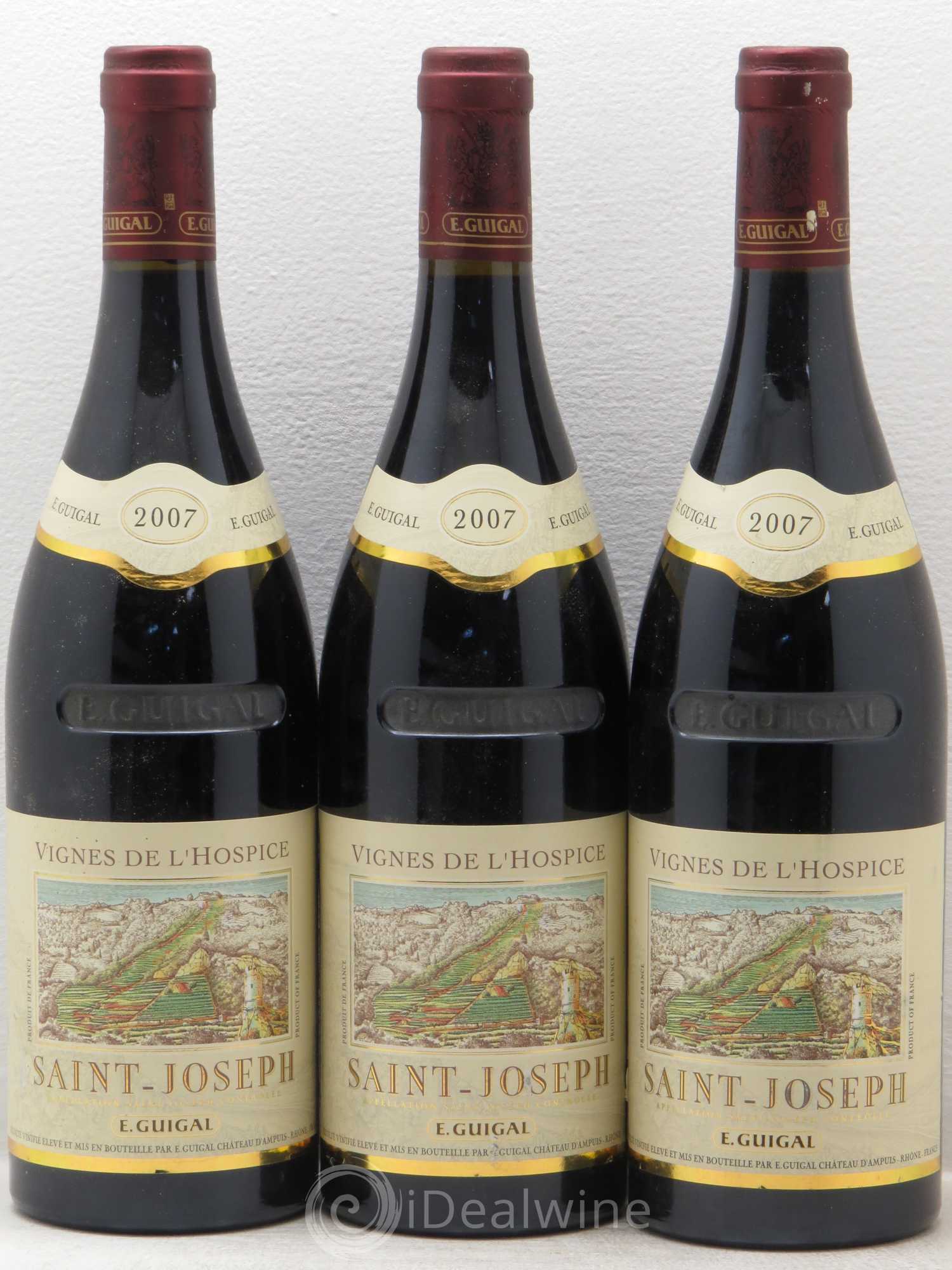 Saint-Joseph Vignes de l'Hospice Guigal (sans prix de réserve) 2007 - Lot de 3 bouteilles - 0