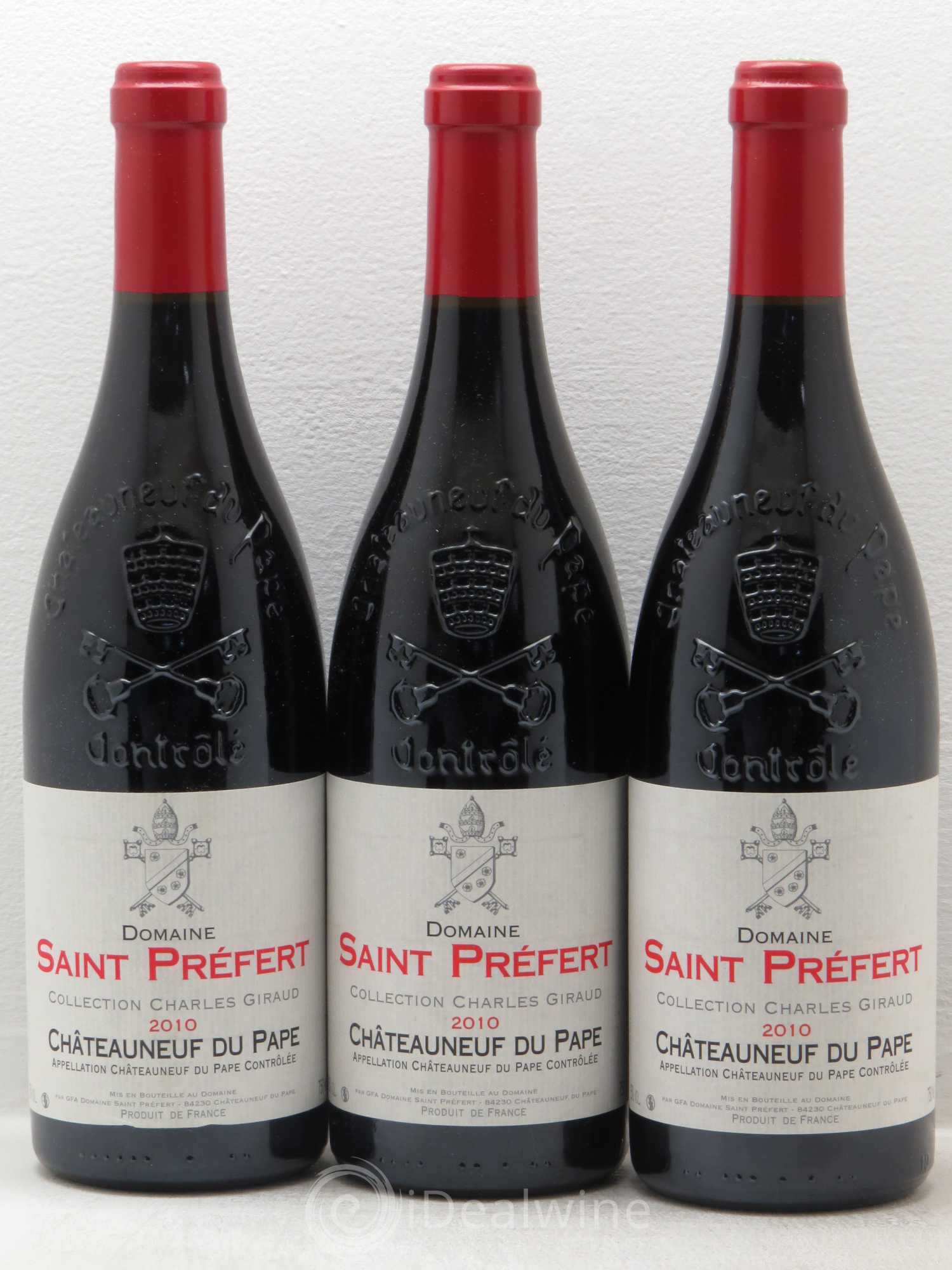 Châteauneuf-du-Pape Collection Charles Giraud Domaine Saint-Préfert 2010 - Lot de 3 bouteilles - 0