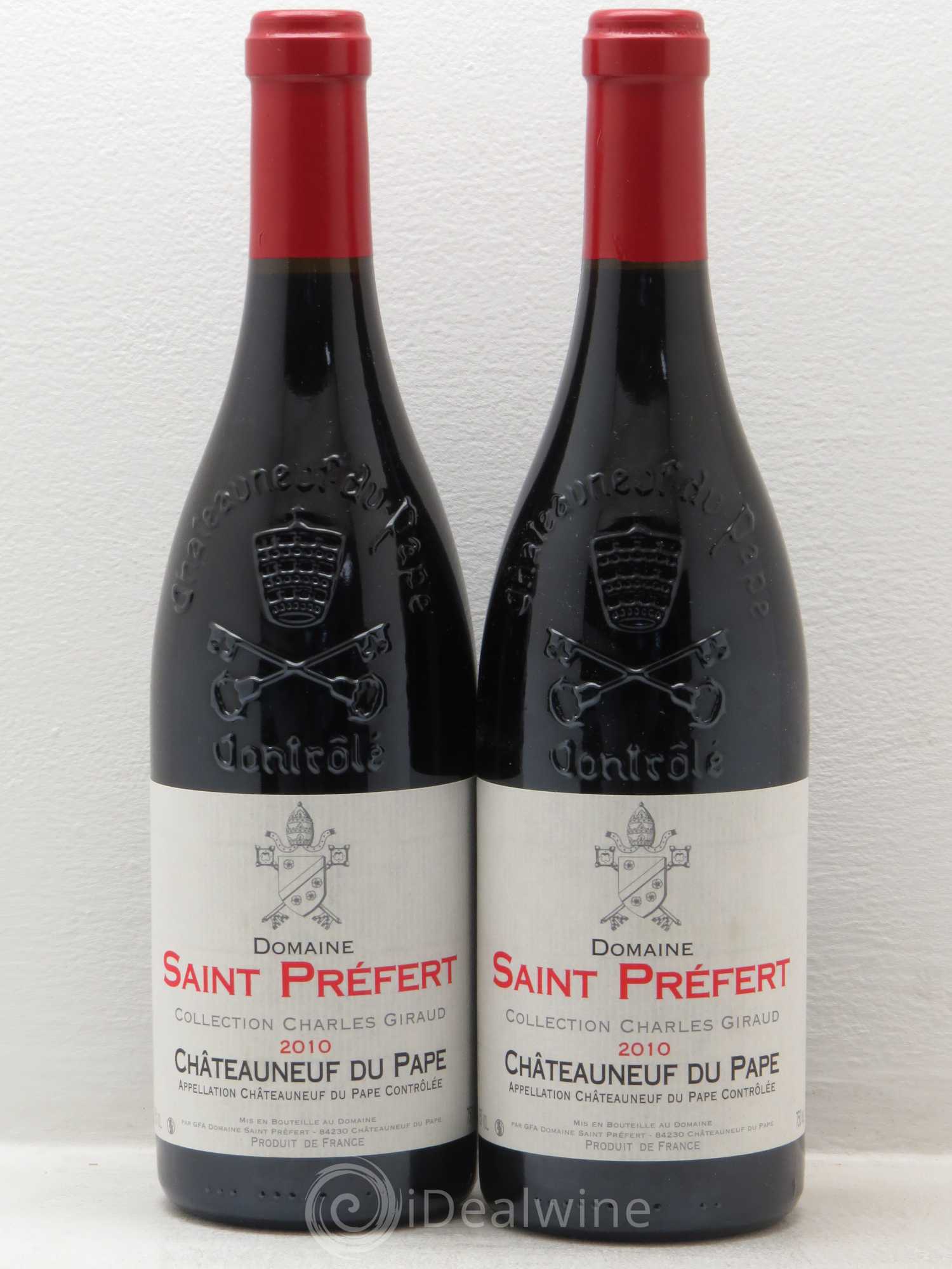Châteauneuf-du-Pape Collection Charles Giraud Domaine Saint-Préfert 2010 - Lot de 2 bouteilles - 0