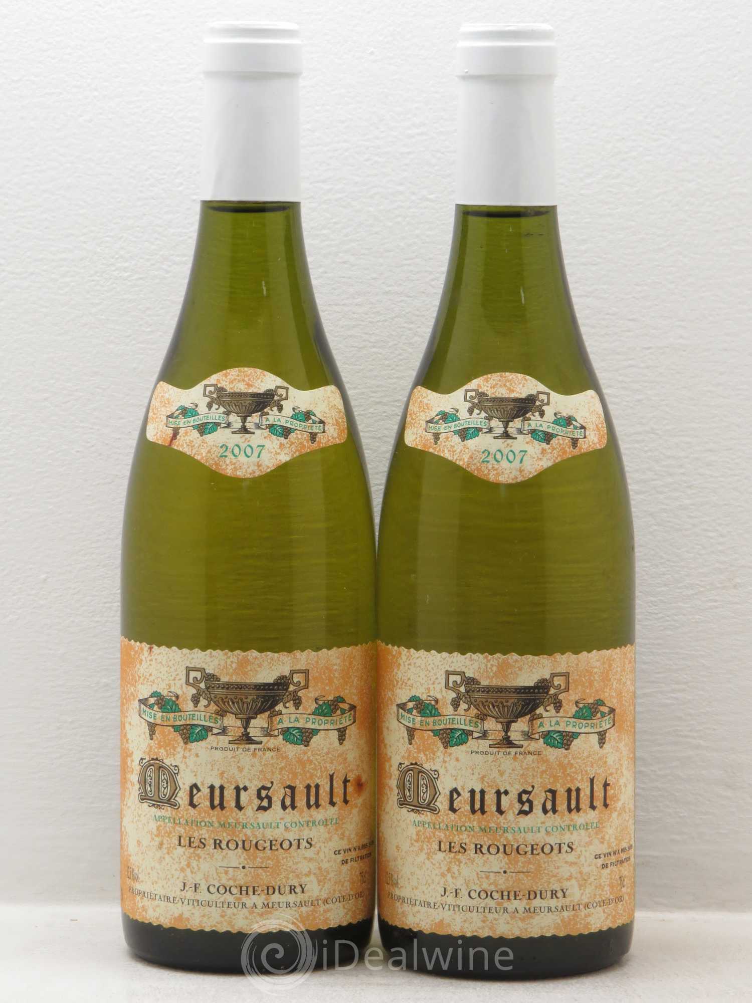 Meursault Les Rougeots Coche Dury (Domaine) 2007 - Lot de 2 bouteilles - 0