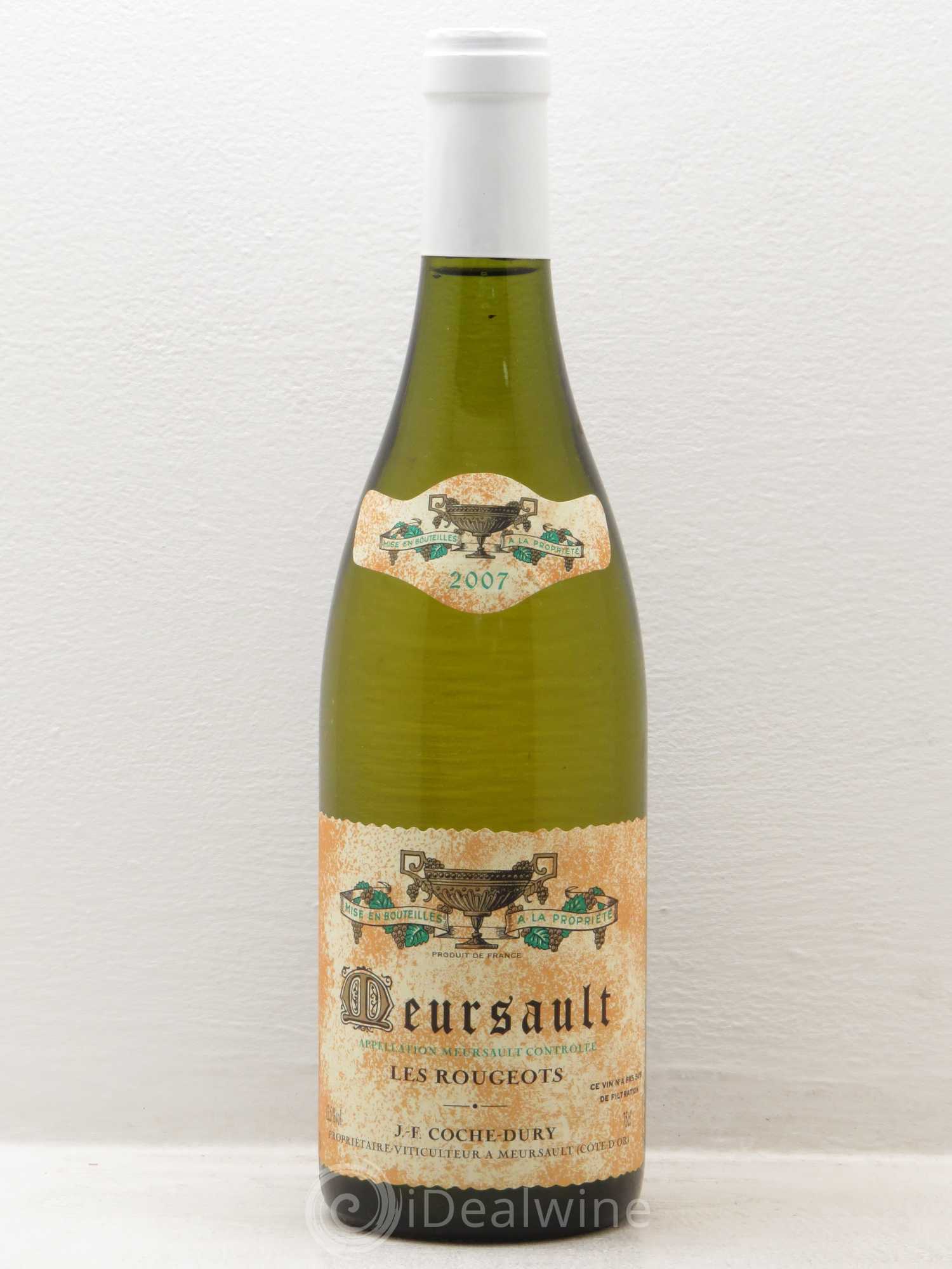 Meursault Les Rougeots Coche Dury (Domaine) 2007 - Lot de 1 bouteille - 0