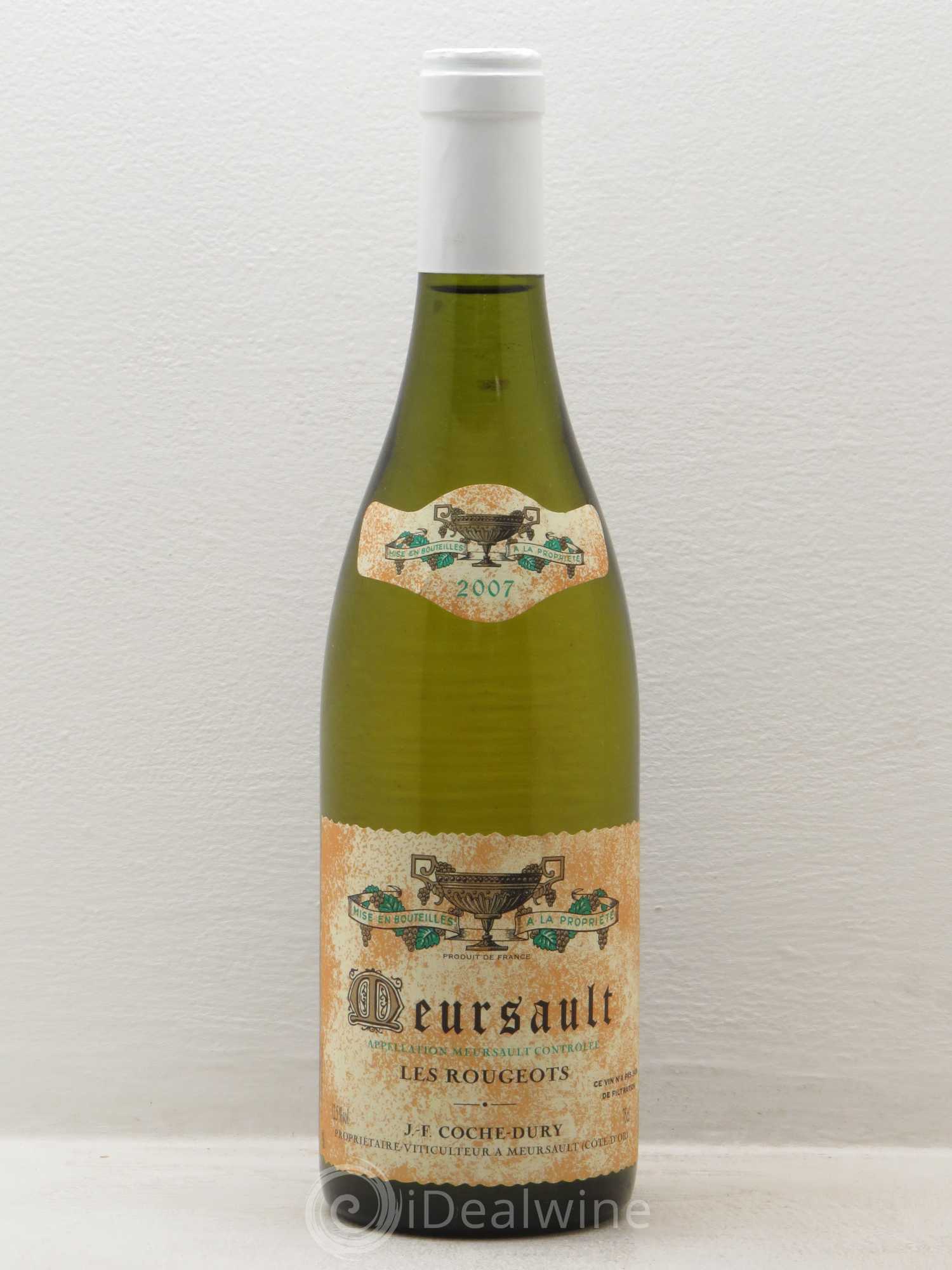 Meursault Les Rougeots Coche Dury (Domaine) 2007 - Lot de 1 bouteille - 0