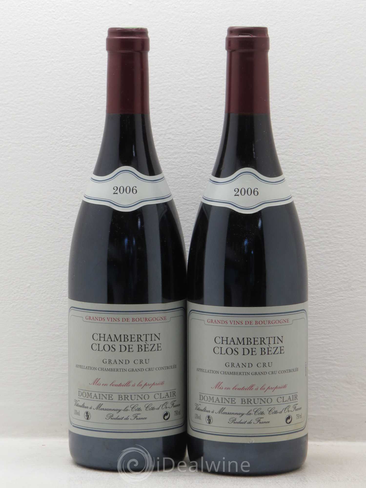Chambertin Clos de Bèze Grand Cru Bruno Clair (Domaine) 2006 - Lot de 2 bouteilles - 0