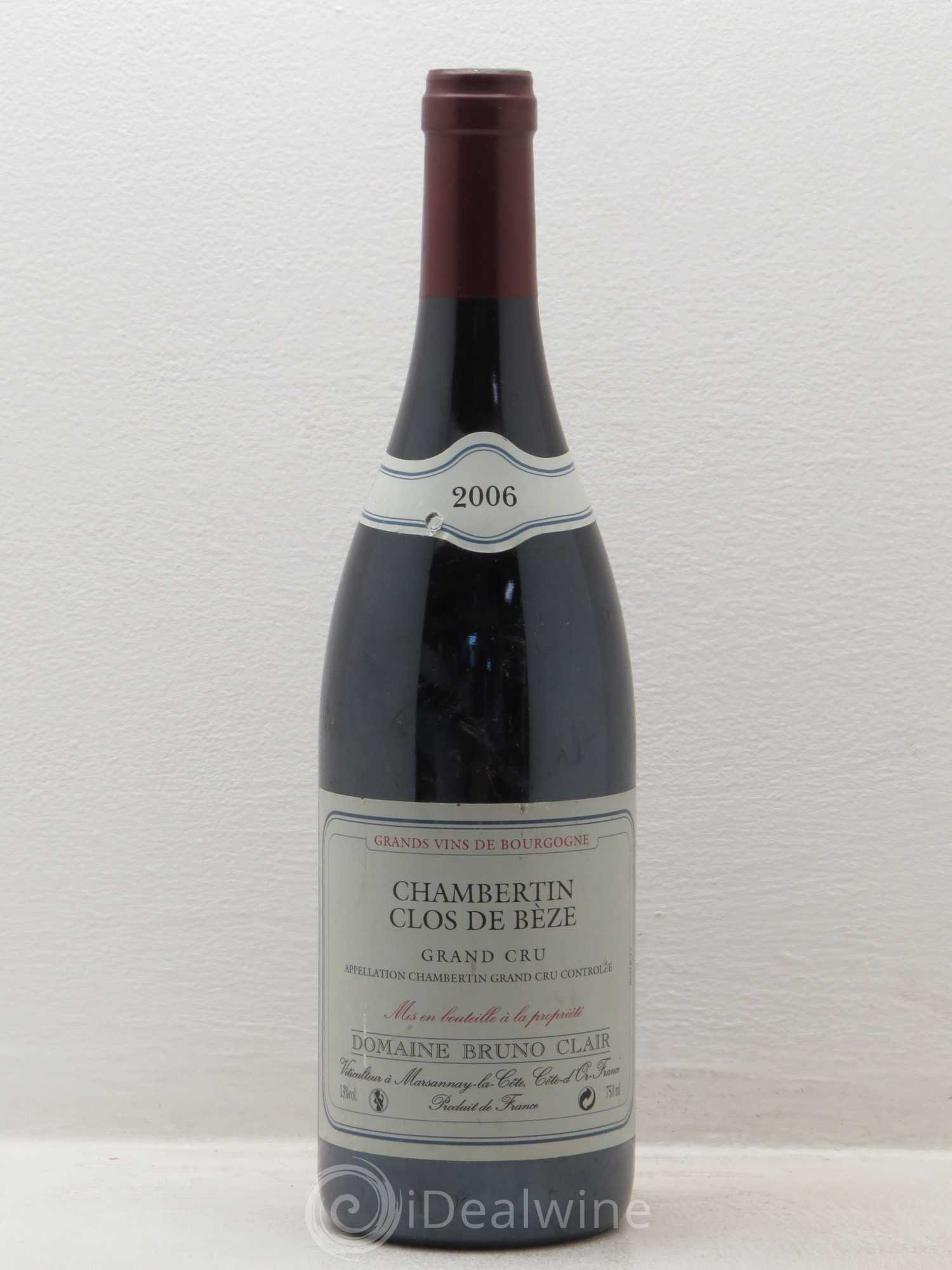 Chambertin Clos de Bèze Grand Cru Bruno Clair (Domaine) 2006 - Lot de 1 bouteille - 0