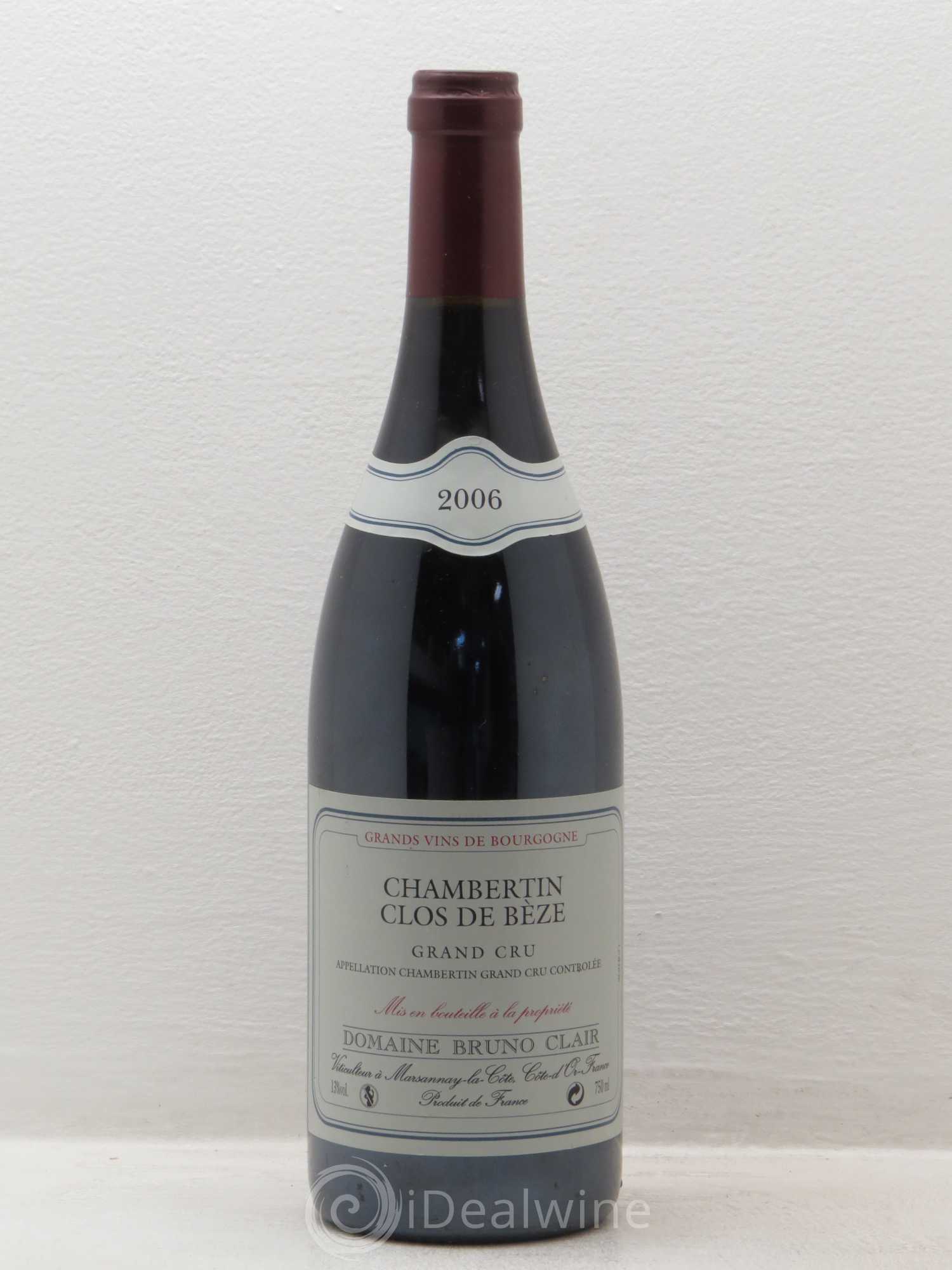 Chambertin Clos de Bèze Grand Cru Bruno Clair (Domaine) 2006 - Lot de 1 bouteille - 0
