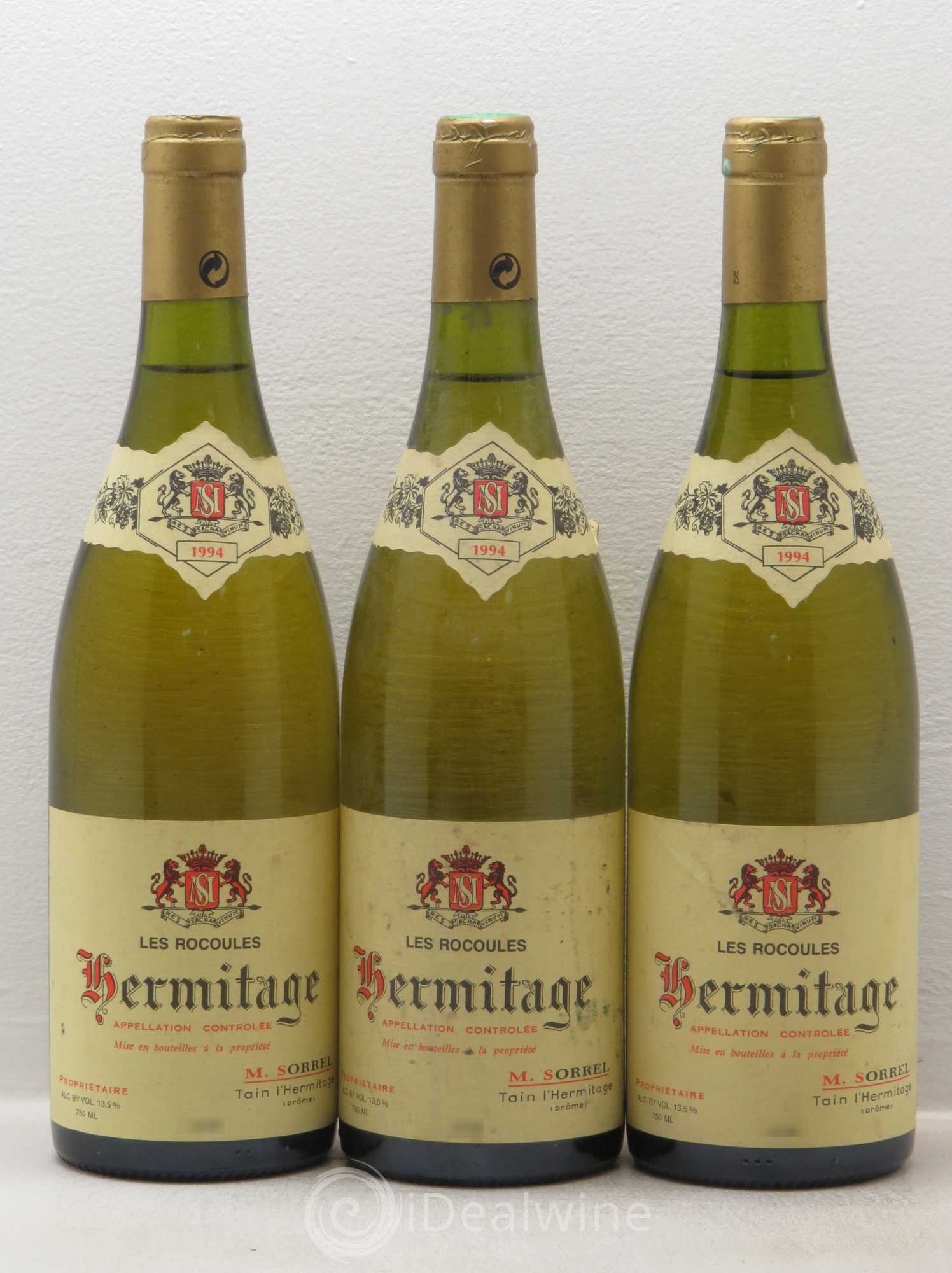 Hermitage Les Rocoules Marc Sorrel 1994 - Lot de 3 bouteilles - 0