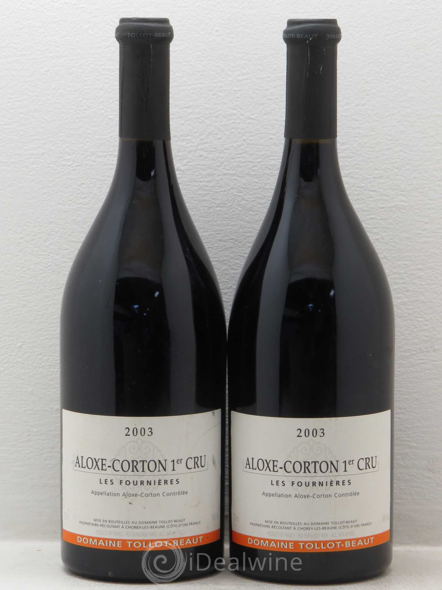 Aloxe-Corton 1er Cru Les Fournières Tollot Beaut (Domaine) 2003 - Lot de 2 bouteilles - 0