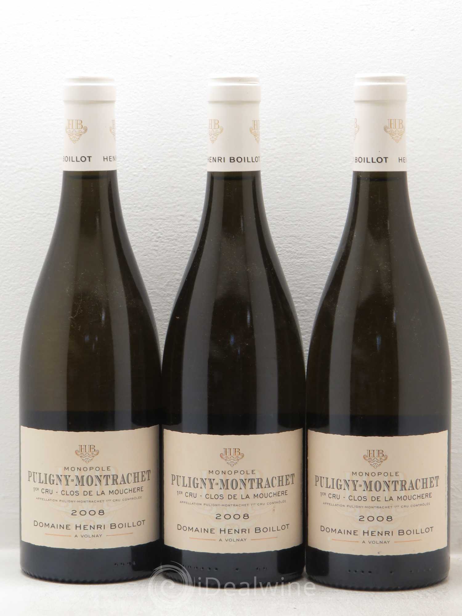 Puligny-Montrachet 1er Cru Clos de la Mouchère Henri Boillot (Domaine) 2008 - Lot de 3 bouteilles - 0