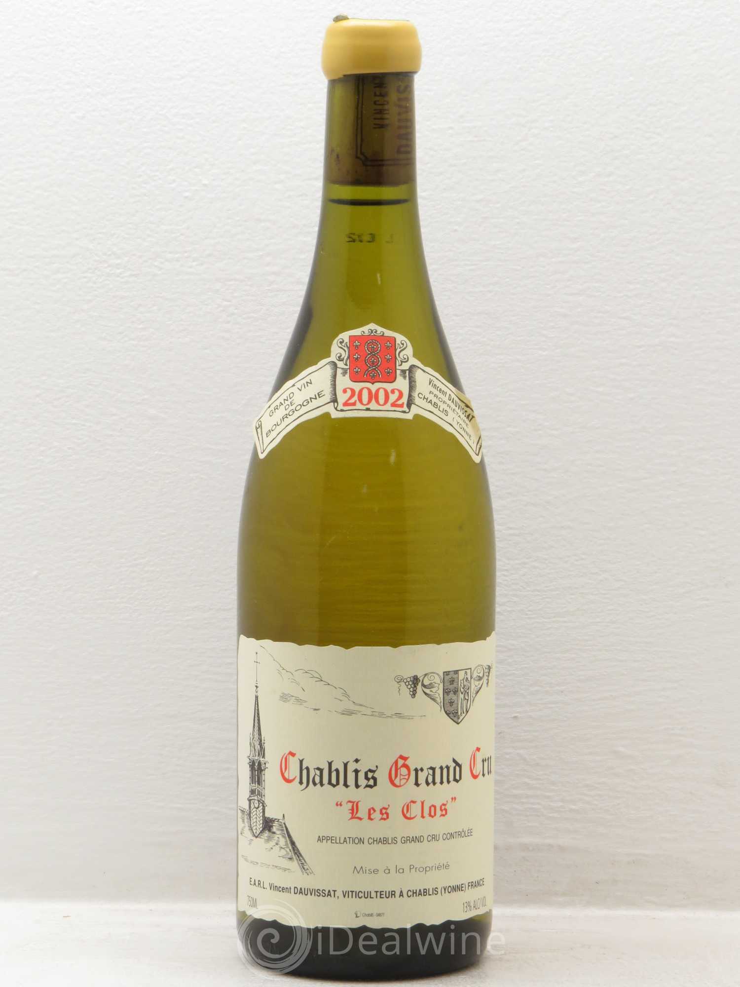 Chablis Grand Cru Les Clos Vincent Dauvissat (Domaine) 2002 - Lot de 1 bouteille - 0