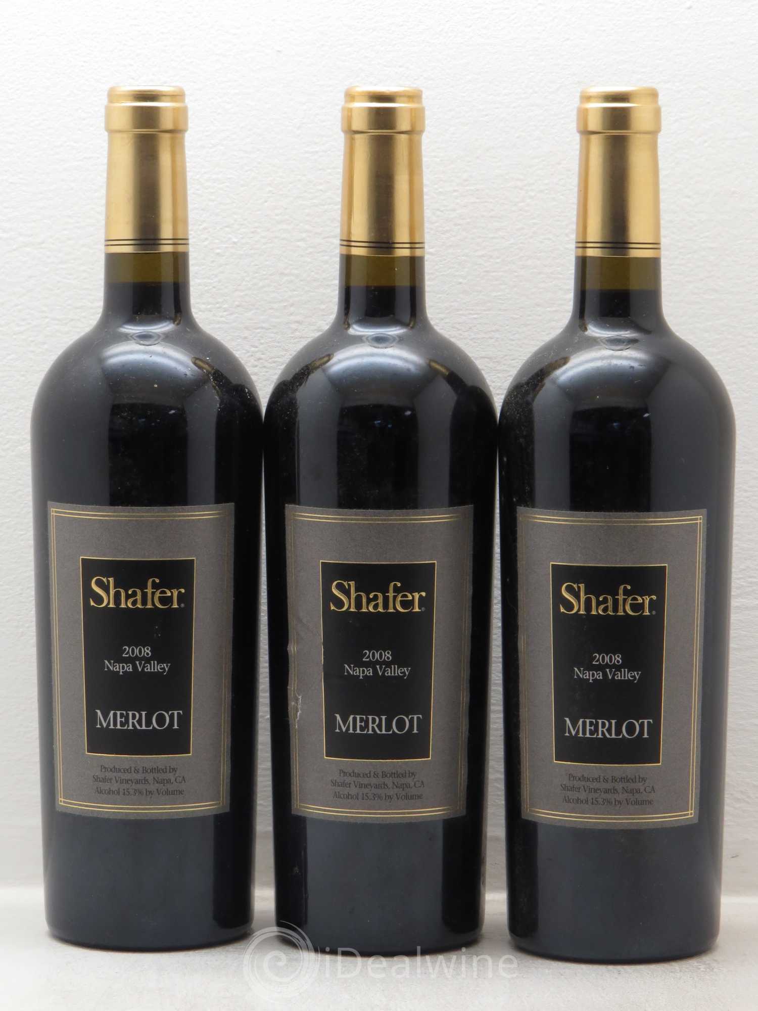 Vins Etrangers Merlot Napa Valley Shafer 2008 - Lotto di 3 bottiglie - 0