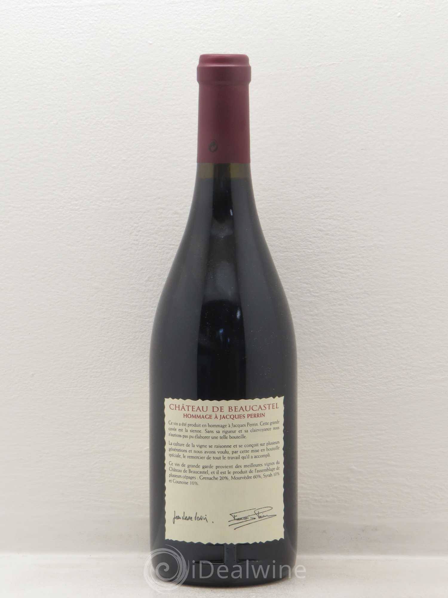 Châteauneuf-du-Pape Château de Beaucastel Hommage à Jacques Perrin Famille Perrin 2001 - Lot de 1 bouteille - 1