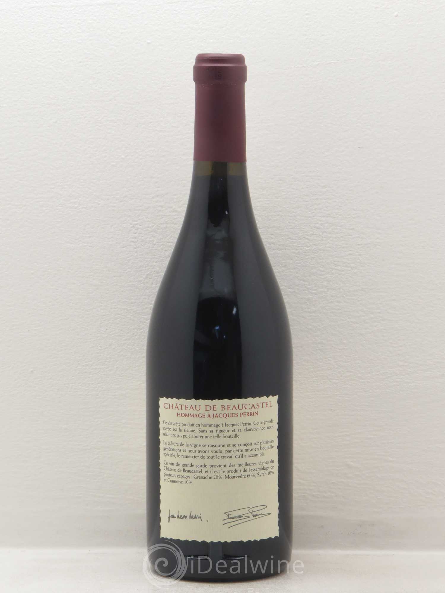 Châteauneuf-du-Pape Château de Beaucastel Hommage à Jacques Perrin Famille Perrin 2001 - Lot de 1 bouteille - 1