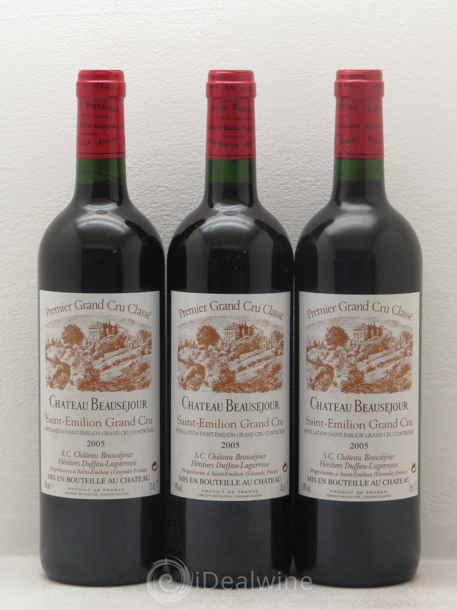 Château Beauséjour (Duffau-Lagarrosse) 1er Grand Cru Classé B 2005 - Lot de 6 bouteilles - 1