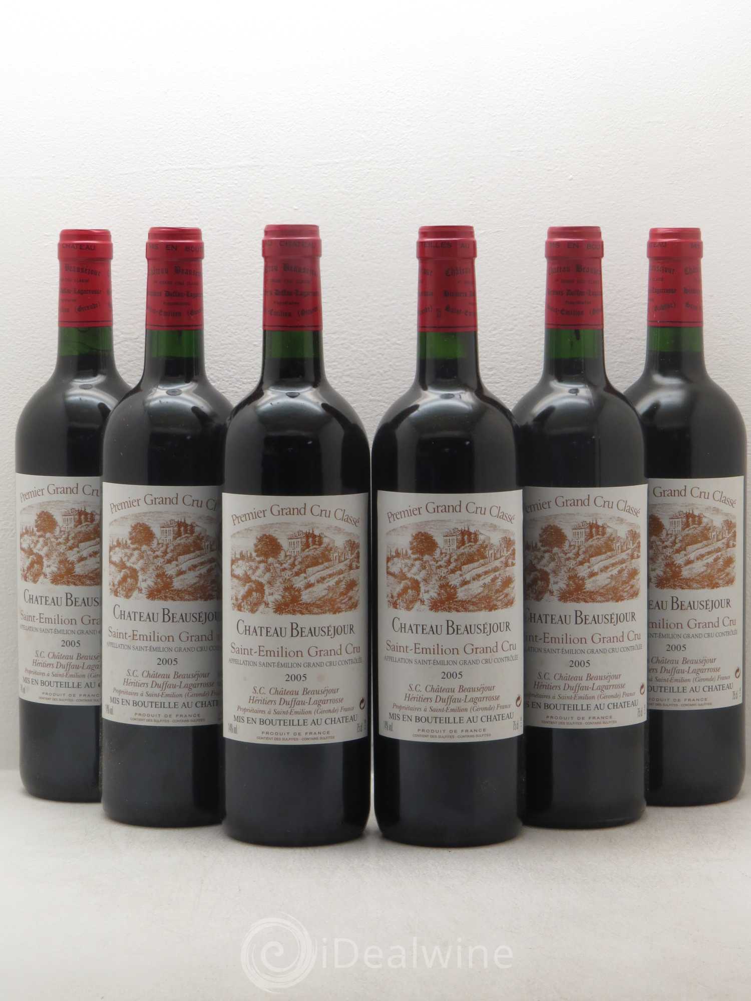 Château Beauséjour (Duffau-Lagarrosse) 1er Grand Cru Classé B 2005 - Lot de 6 bouteilles - 0