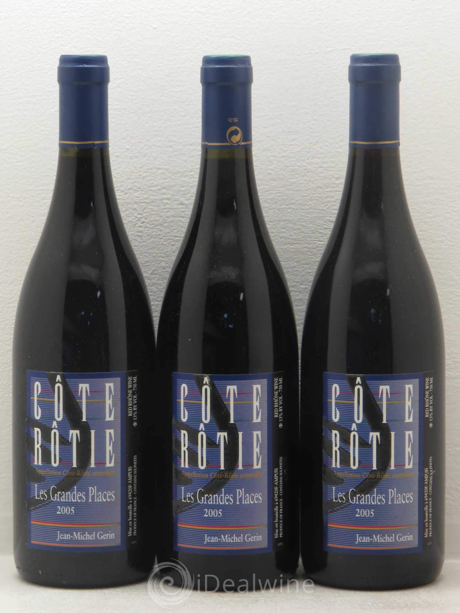 Côte-Rôtie Les Grandes Places Jean-Michel Gerin 2005 - Lot de 3 bouteilles - 0