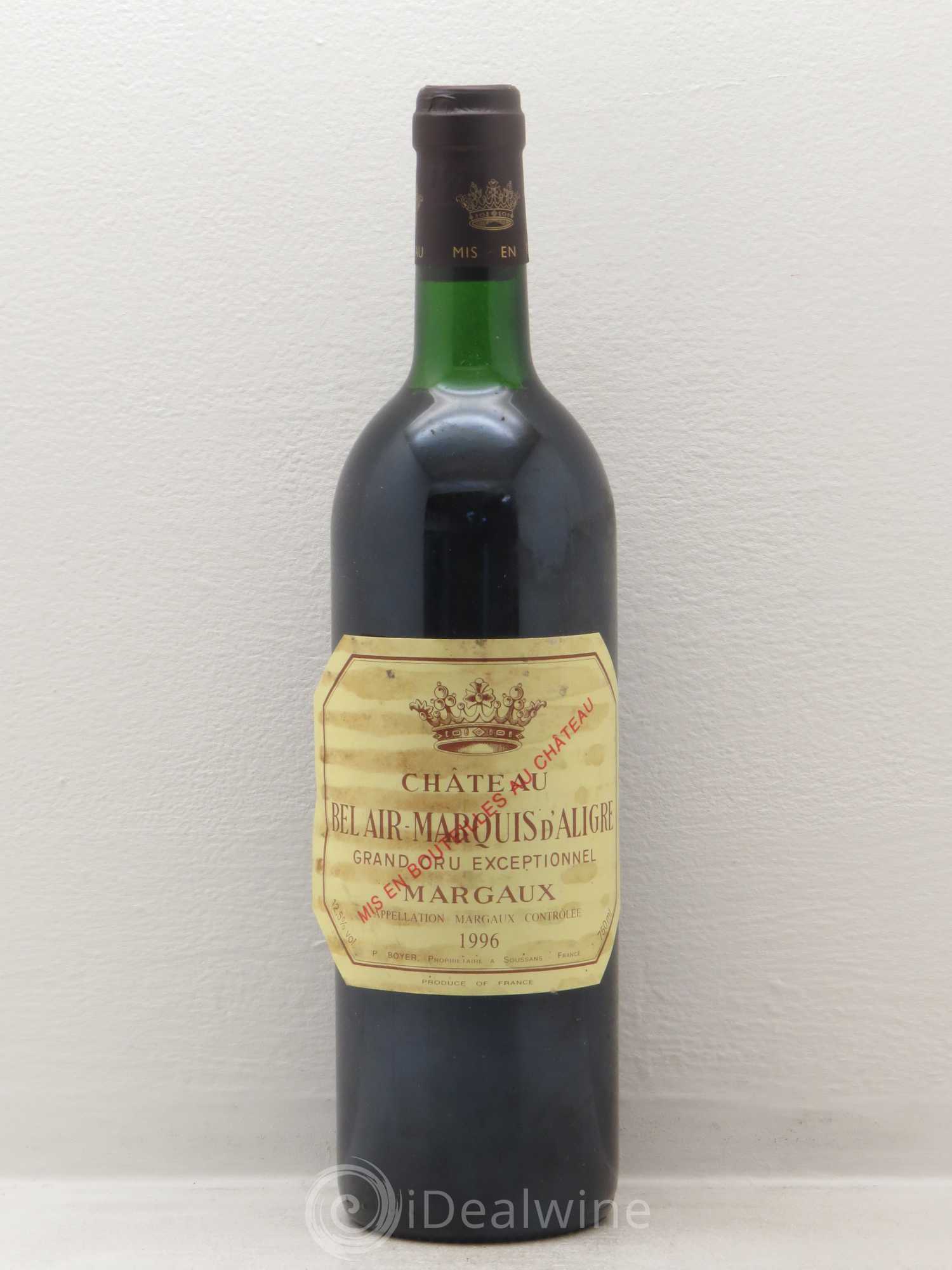 Château Bel Air Marquis d'Aligre 1996 - Lot de 1 bouteille - 0
