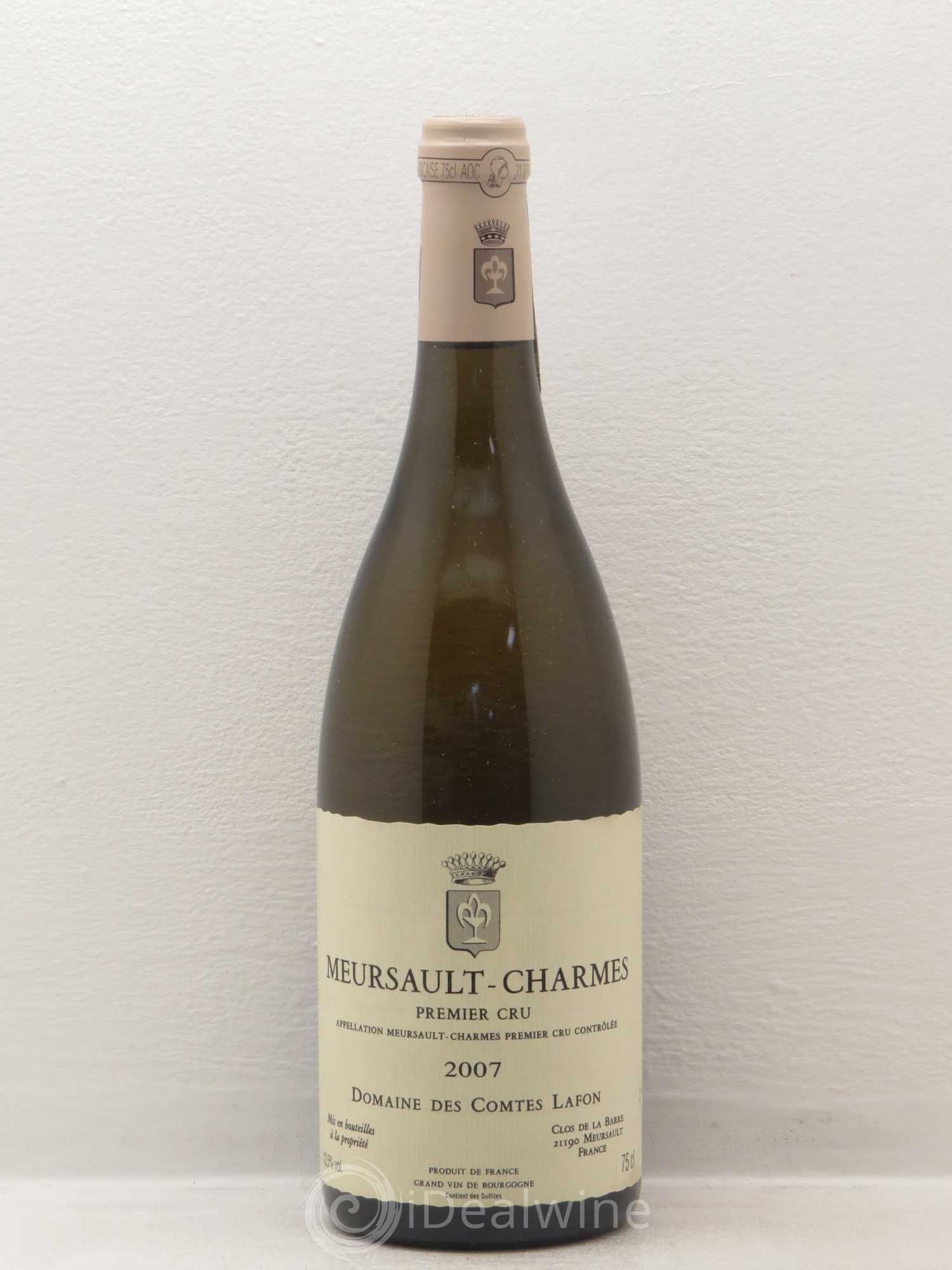 Meursault 1er Cru Charmes Comtes Lafon (Domaine des) 2007 - Lot de 1 bouteille - 0