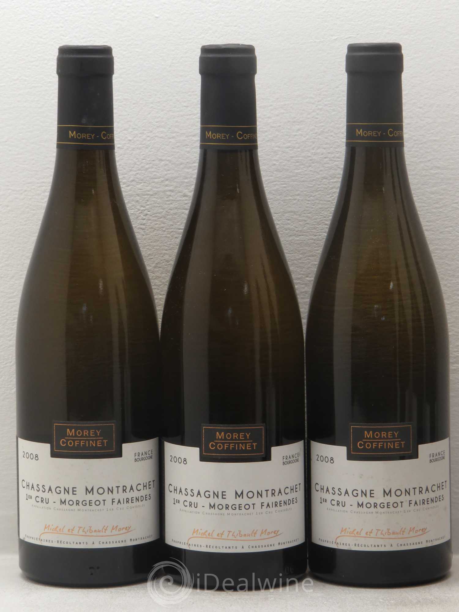 Chassagne-Montrachet 1er Cru Morgeot Fairendes M. et T. Morey (sans prix de réserve) 2008 - Posten von 6 Flaschen - 1