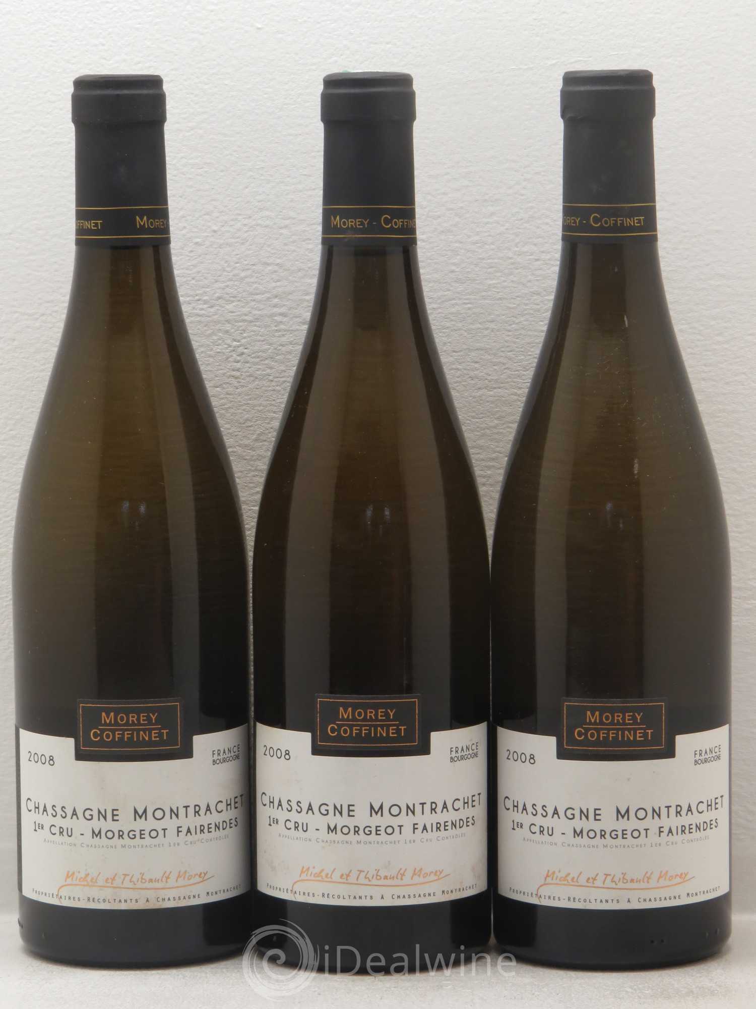 Chassagne-Montrachet 1er Cru Morgeot Fairendes M. et T. Morey (sans prix de réserve) 2008 - Posten von 6 Flaschen - 2