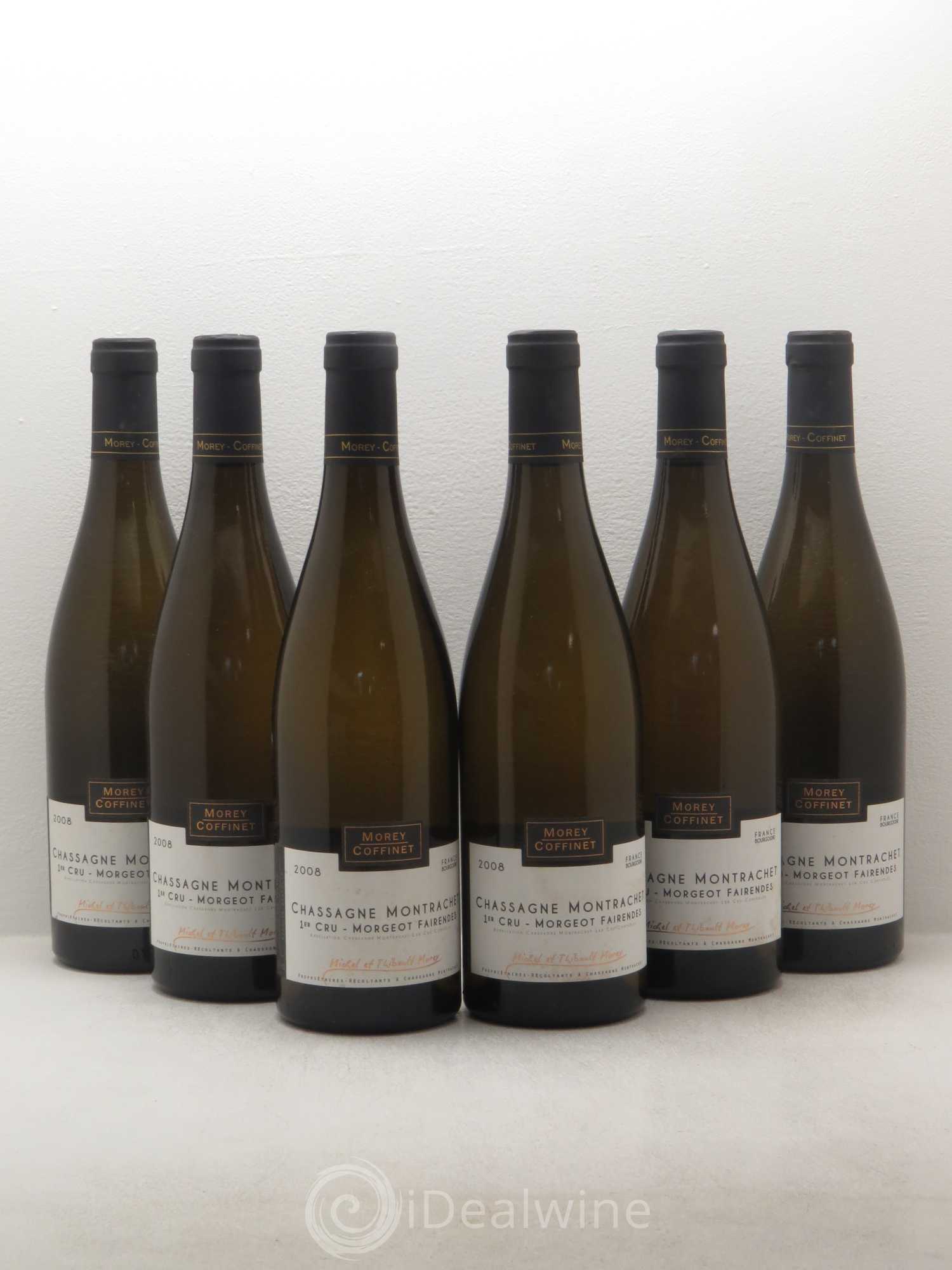 Chassagne-Montrachet 1er Cru Morgeot Fairendes M. et T. Morey (sans prix de réserve) 2008 - Posten von 6 Flaschen - 0