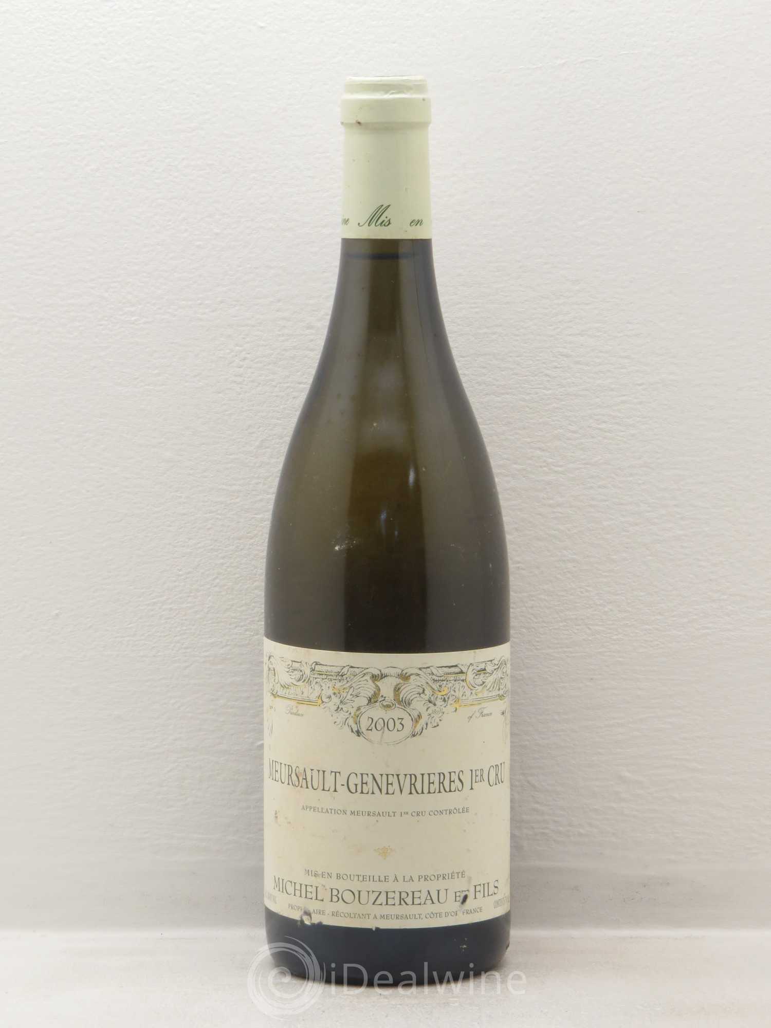 Meursault 1er Cru Les Genevrières Michel Bouzereau et Fils (Domaine) (sans prix de réserve) 2003 - Lot de 1 bouteille - 0