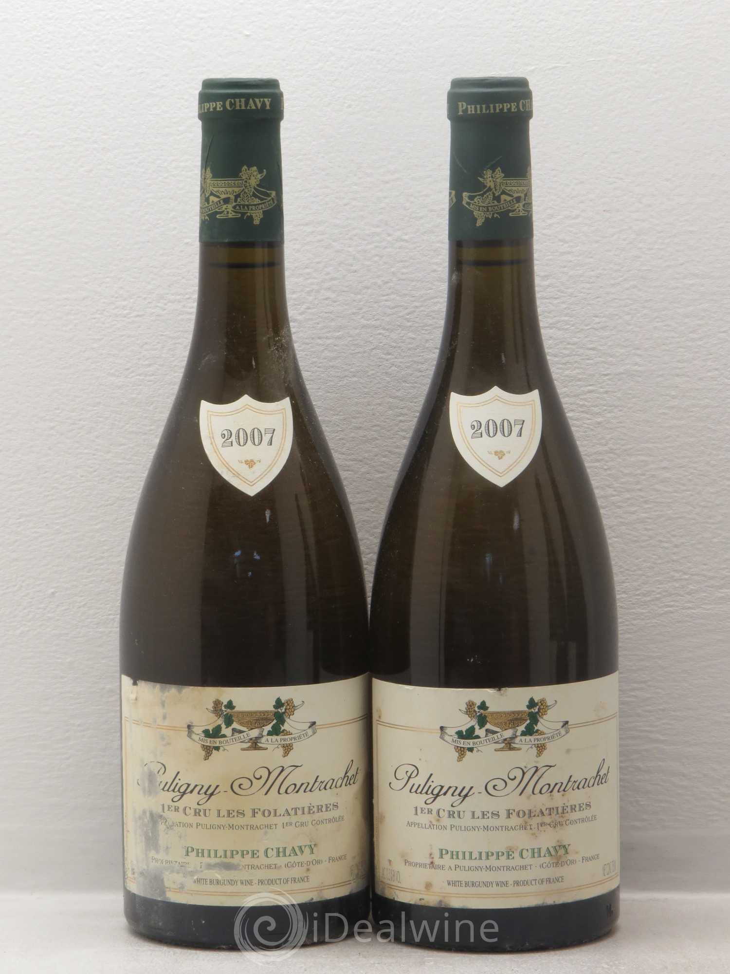 Puligny-Montrachet Les Folatières Domaine Philippe Chavy 2007 - Lotto di 4 bottiglie - 1
