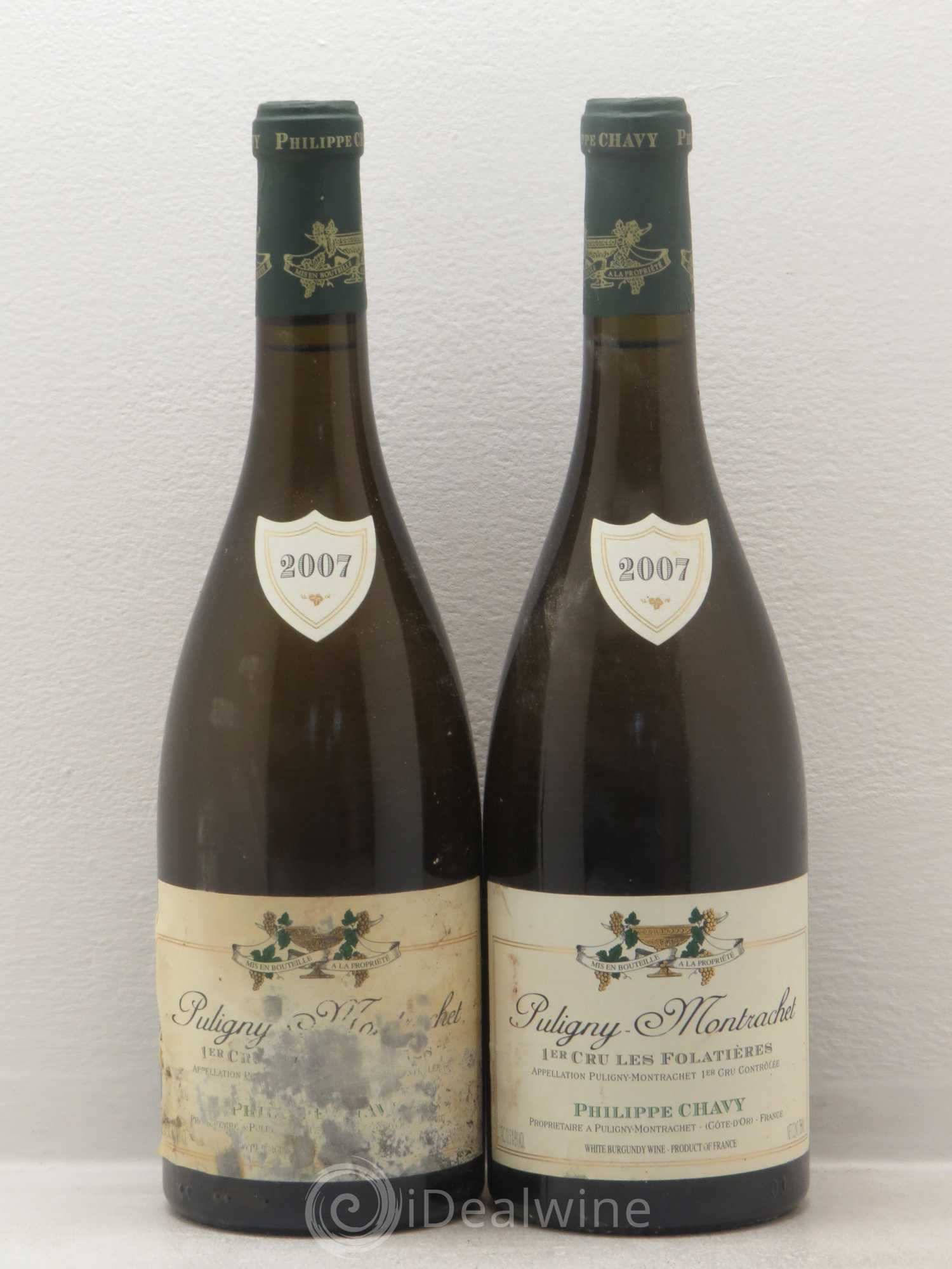 Puligny-Montrachet Les Folatières Domaine Philippe Chavy 2007 - Lotto di 4 bottiglie - 2