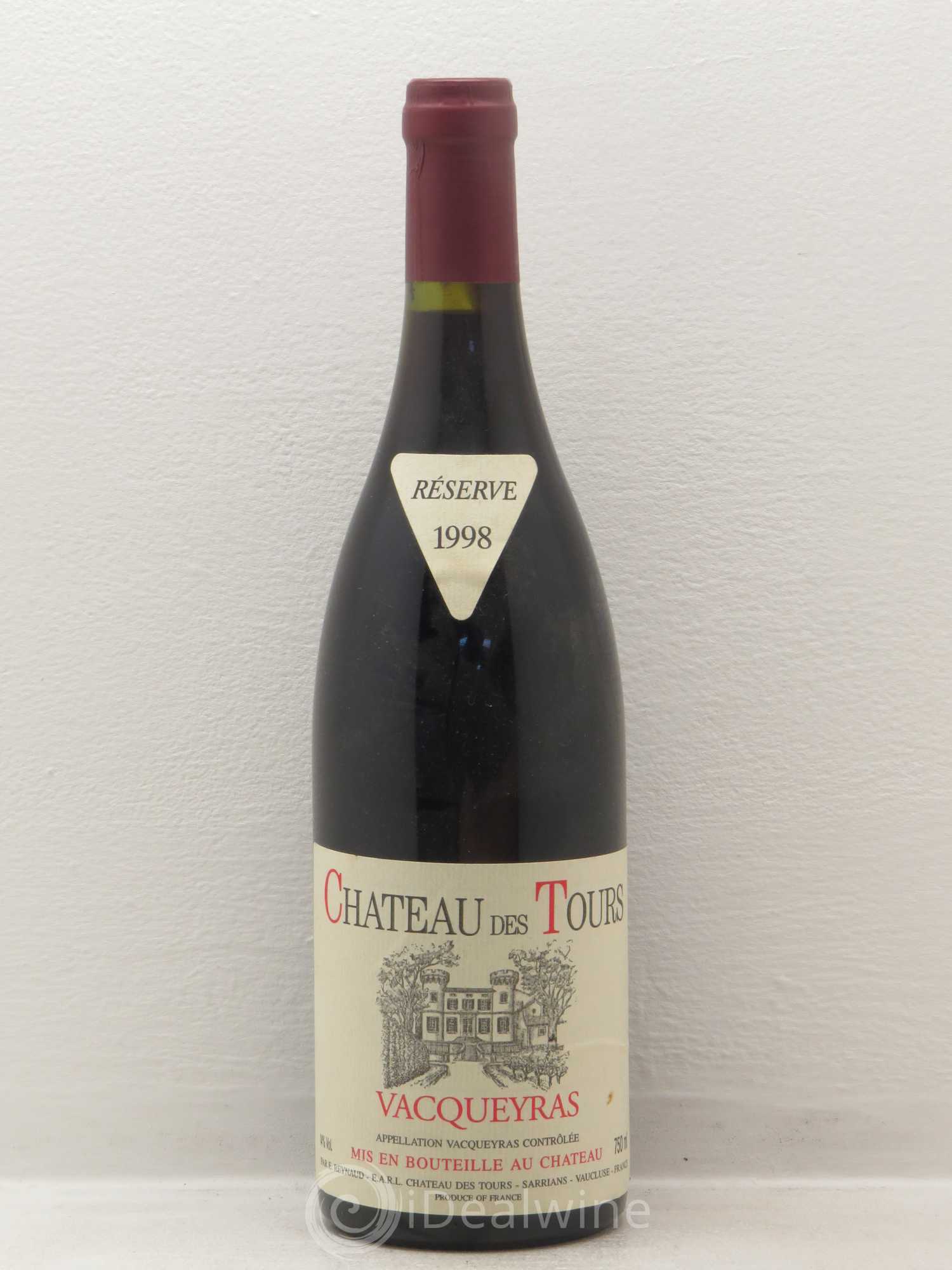 Vacqueyras Château des Tours Emmanuel Reynaud 1998 - Lot de 1 bouteille - 0