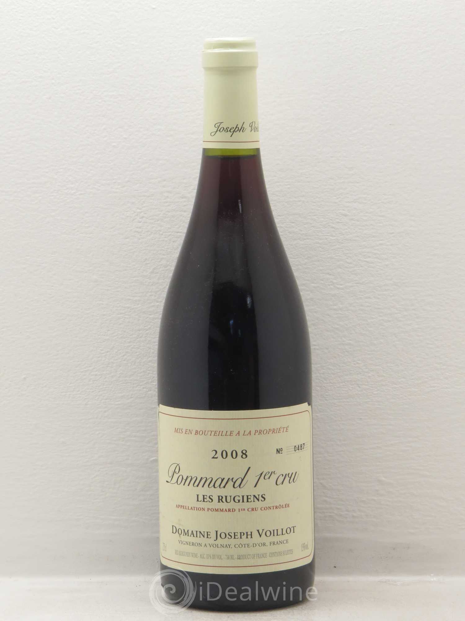 Pommard 1er Cru Les Rugiens J. Voillot 2008 - Lot de 1 bouteille - 0