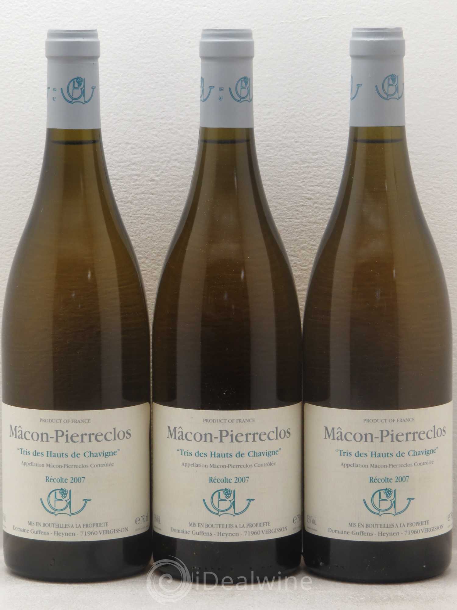 Pouilly-Fuissé Tris Des Hauts De Chavigne Guffens Heynen 2007 - Posten von 3 Flaschen - 0