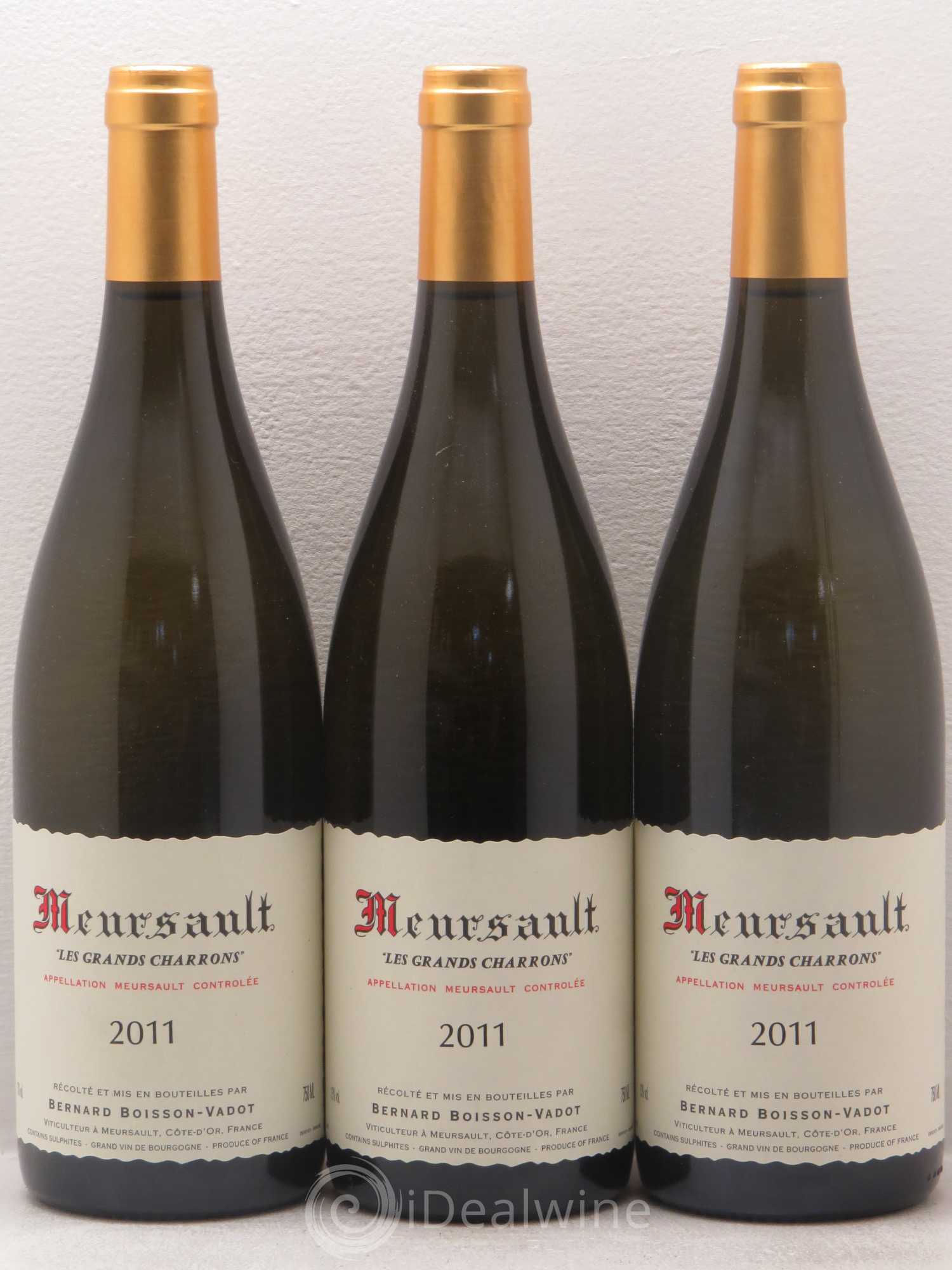 Meursault Les Grands Charrons Boisson-Vadot (Domaine) 2011 - Lot de 3 bouteilles - 0