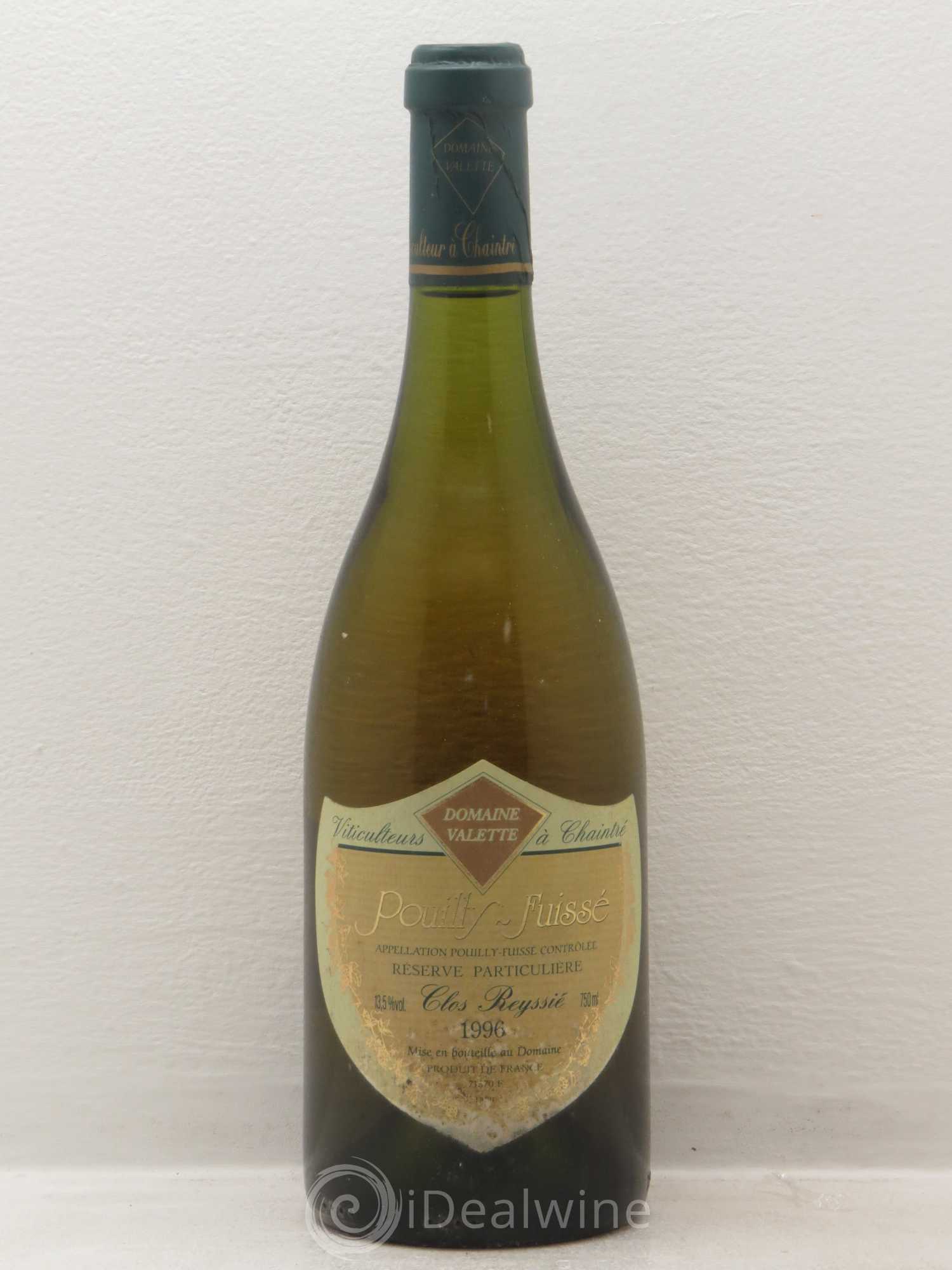 Pouilly-Fuissé Clos Reyssié Valette (Domaine) 1996 - Lot de 1 bouteille - 0