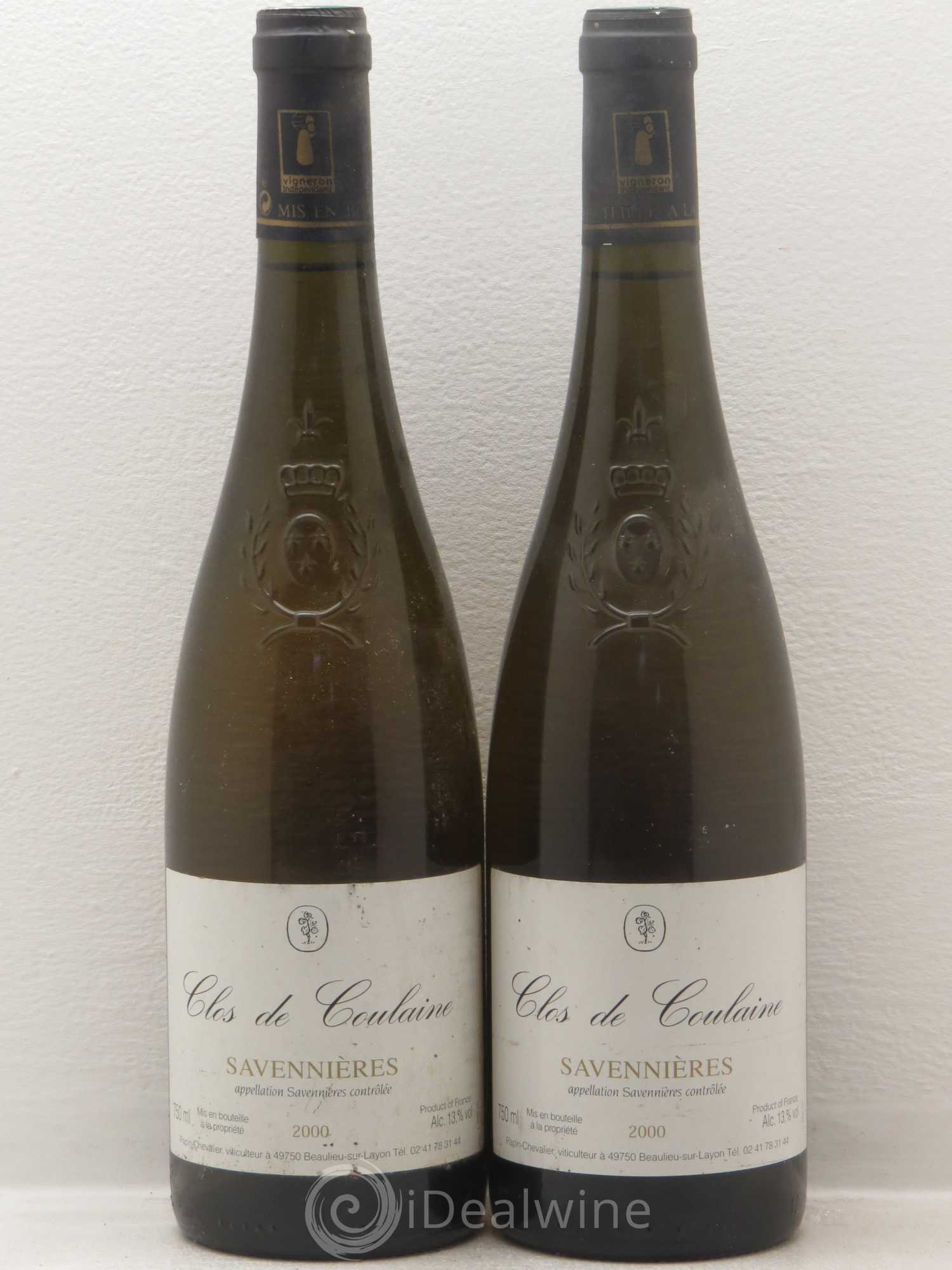 Savennières Clos De Coulaine 2000 - Lot de 2 bouteilles - 0