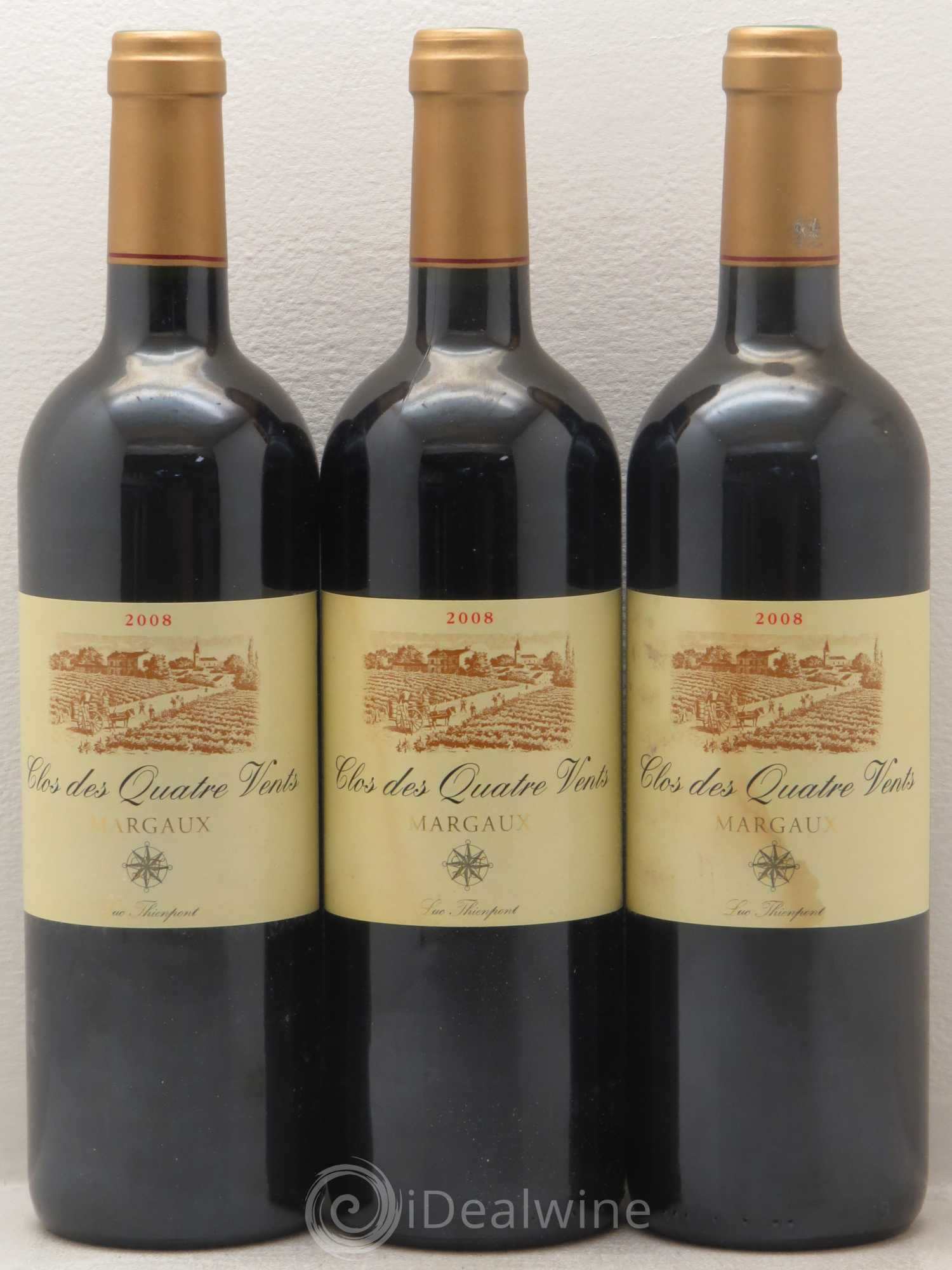 Bordeaux Margaux Clos Des Quatre Vents 2008 - Posten von 12 Flaschen - 2