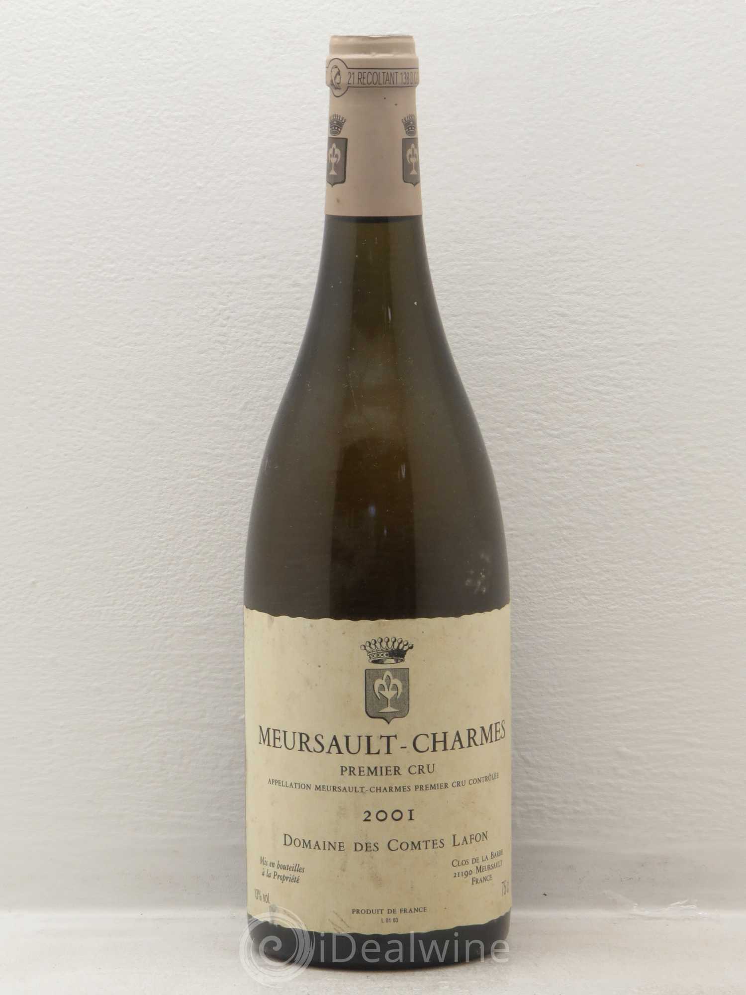 Meursault 1er Cru Charmes Comtes Lafon (Domaine des) 2001 - Lot de 1 bouteille - 0