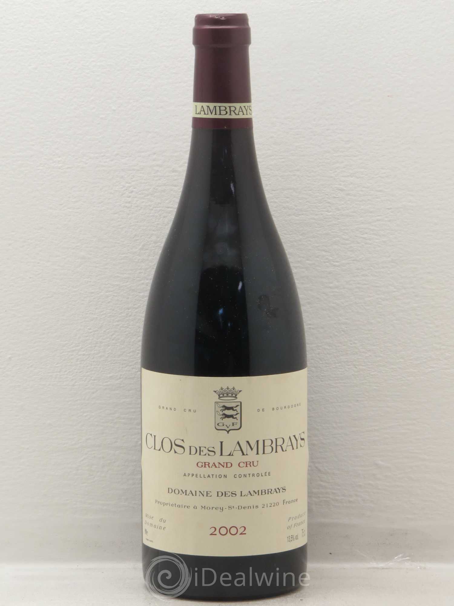 Clos des Lambrays Grand Cru Domaine des Lambrays 2002 - Lot de 1 bouteille - 0