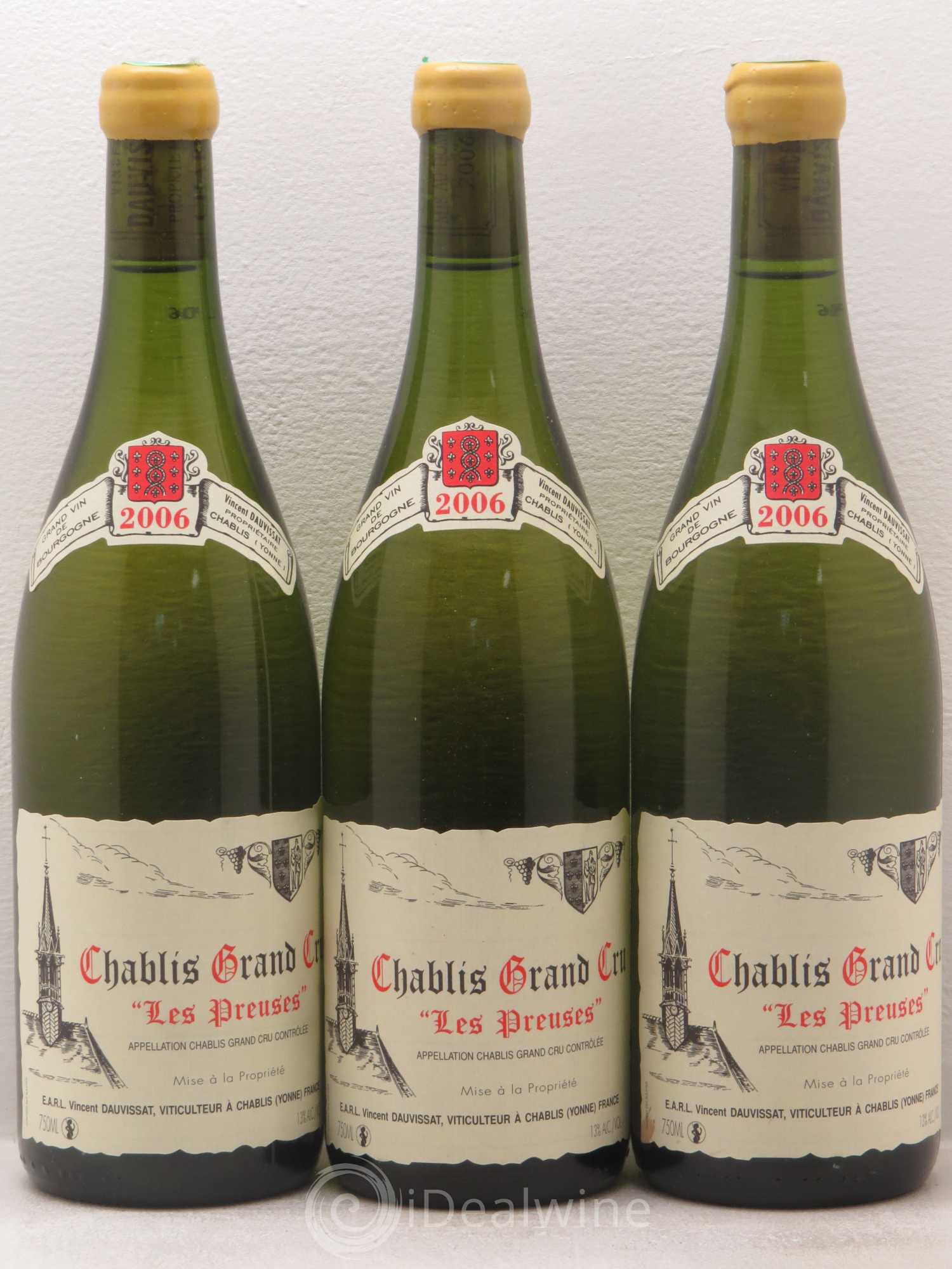 Chablis Grand Cru Les Preuses Vincent Dauvissat (Domaine) 2006 - Lot de 3 bouteilles - 0