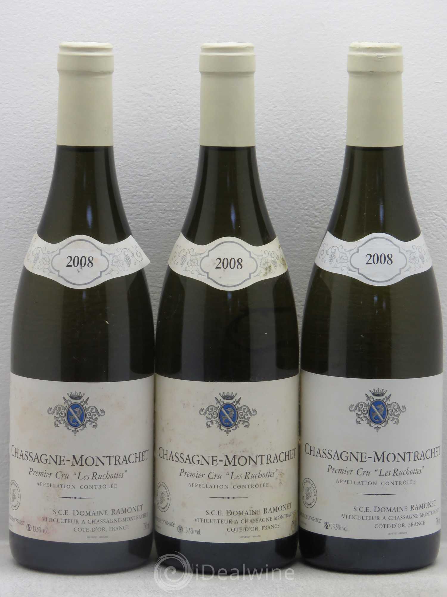 Chassagne-Montrachet 1er Cru Les Ruchottes Ramonet (Domaine) 2008 - Lot de 3 bouteilles - 0