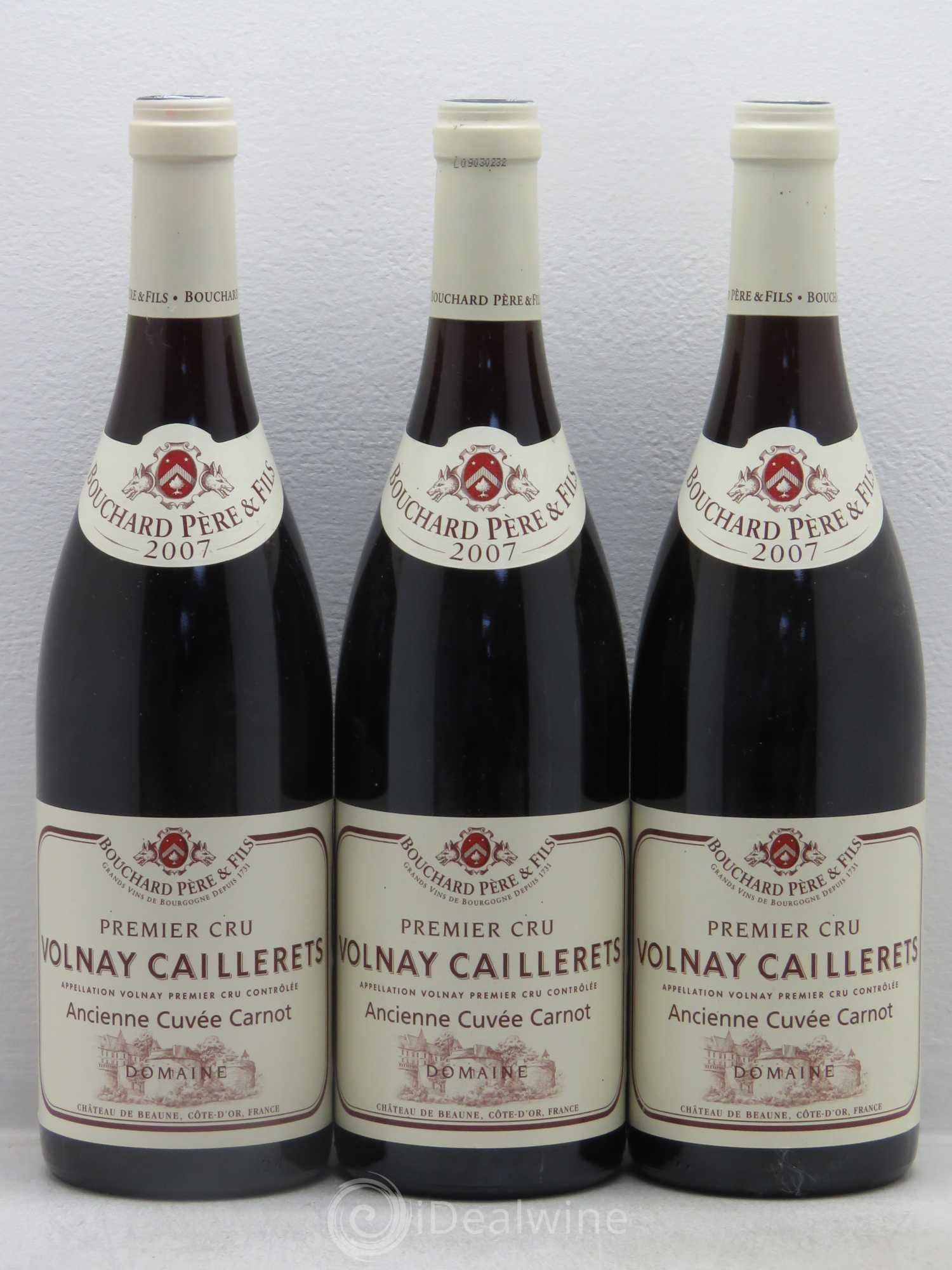 Volnay 1er Cru Caillerets - Ancienne Cuvée Carnot Bouchard Père & Fils 2007 - Lot de 3 bouteilles - 0