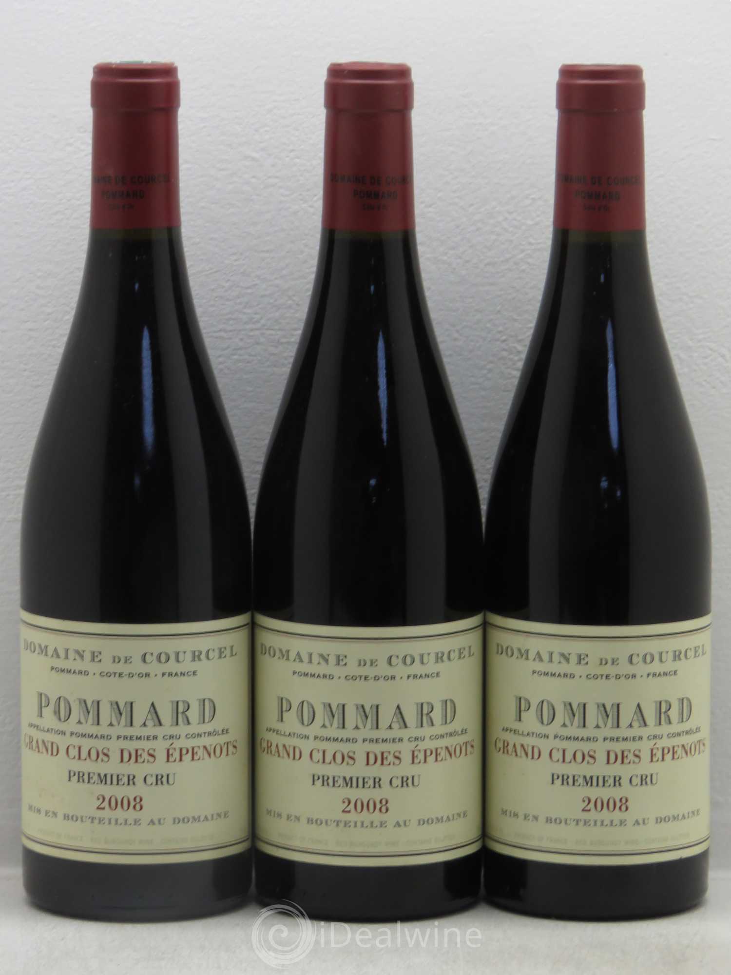 Pommard 1er Cru Grand Clos des Epenots de Courcel (Domaine) 2008 - Lot de 3 bouteilles - 0